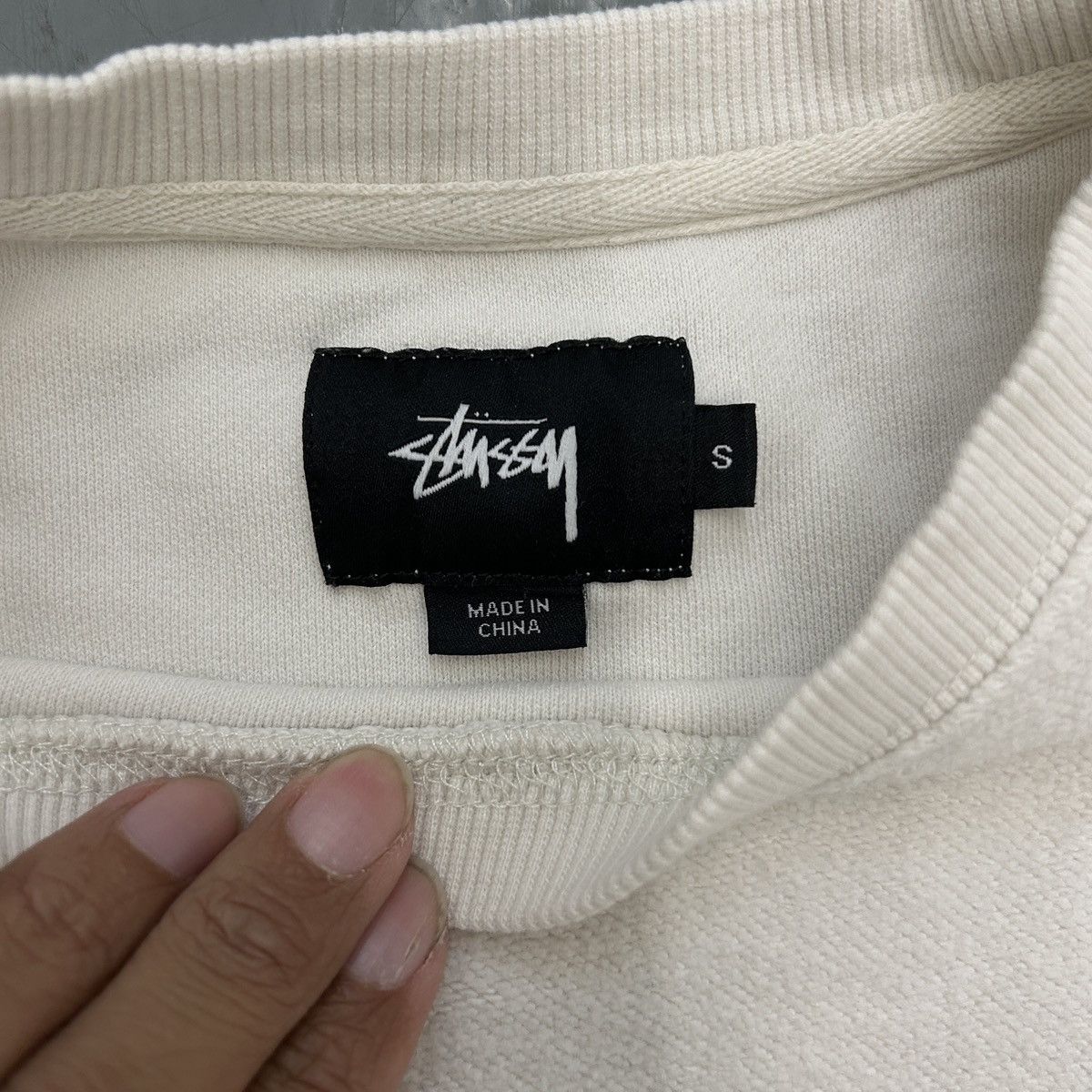 Stussy Cream white stussy sweater shirt Size US S / EU 44-46 / 1 - 2 Thumbnail