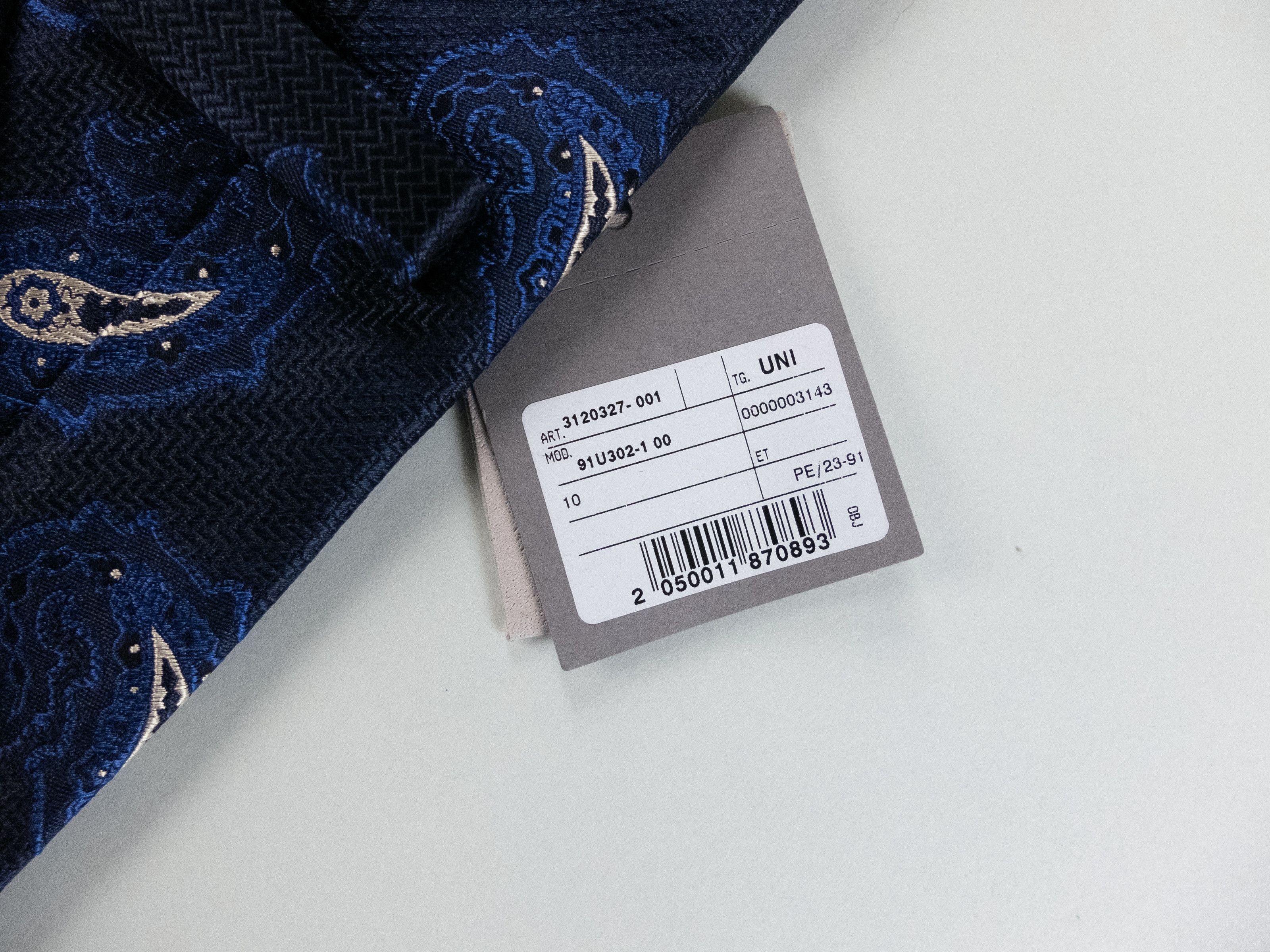 Corneliani CORNELIANI navy blue paisley motif woven silk tie Italy Size ONE SIZE - 5 Thumbnail