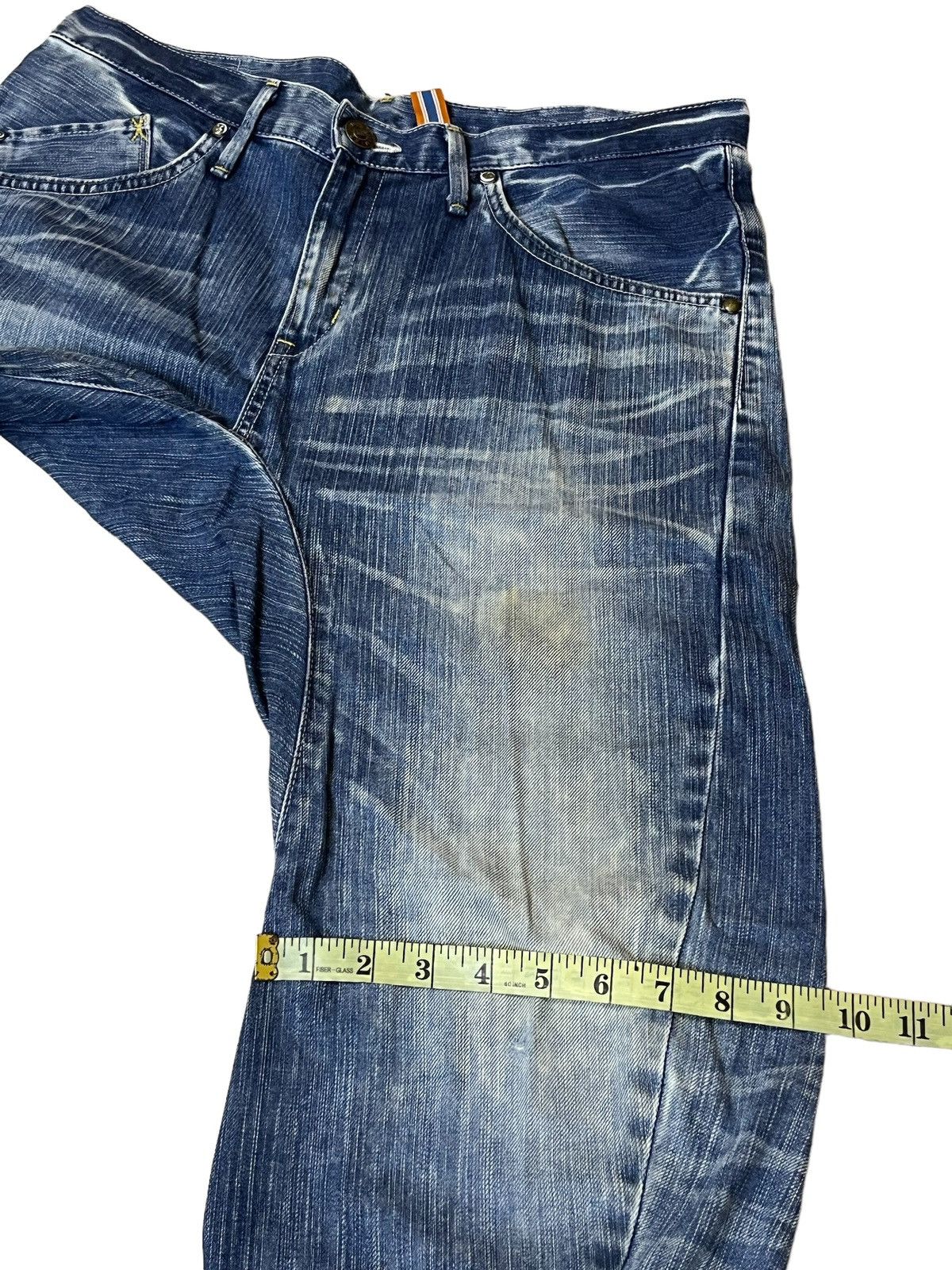 Edwin SICK🔥VINTAGE EDWIN XV FUNCTION CURVE LEG DISTRESSED JEANS Size US 35 - 15 Thumbnail