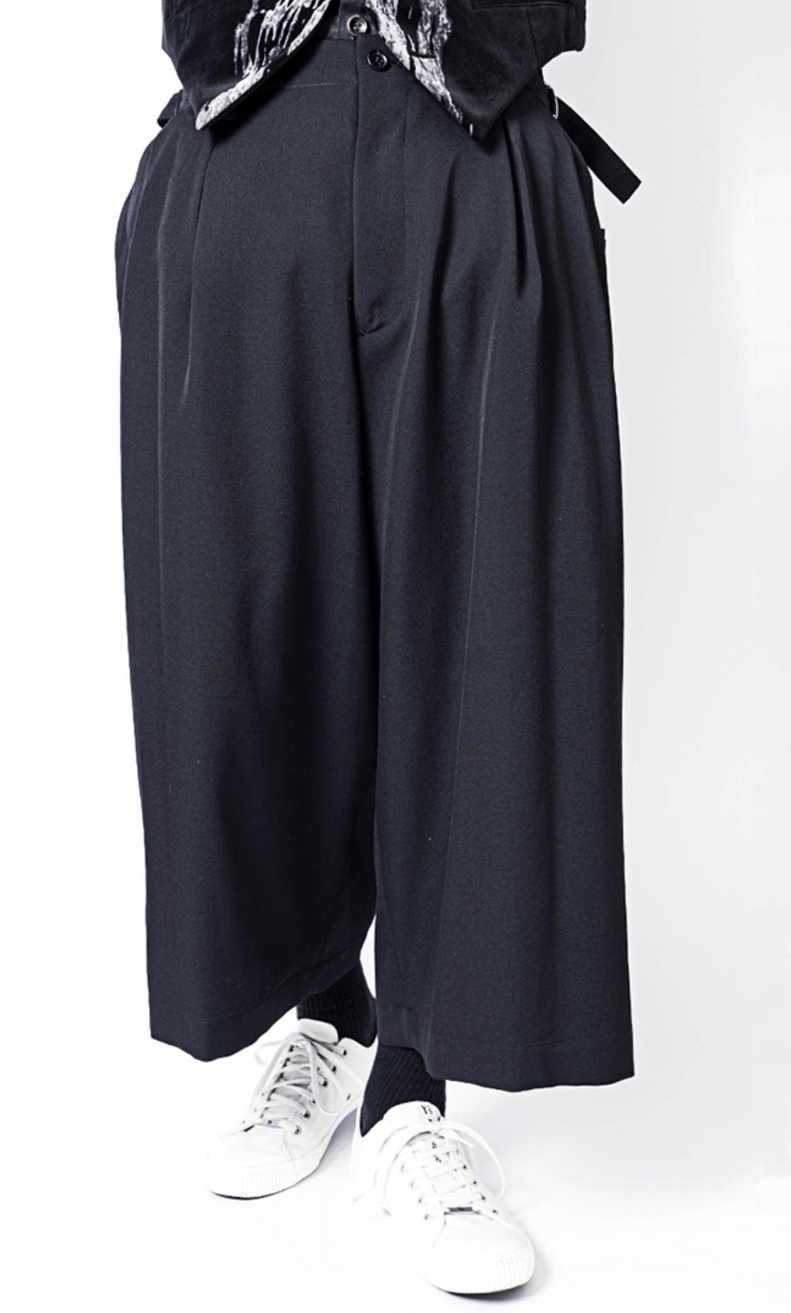 Yohji Yamamoto Yohji Yamamoto Pour Homme Wool Cropped Wide Suspender Pants Size US 30 / EU 46 - 4 Thumbnail