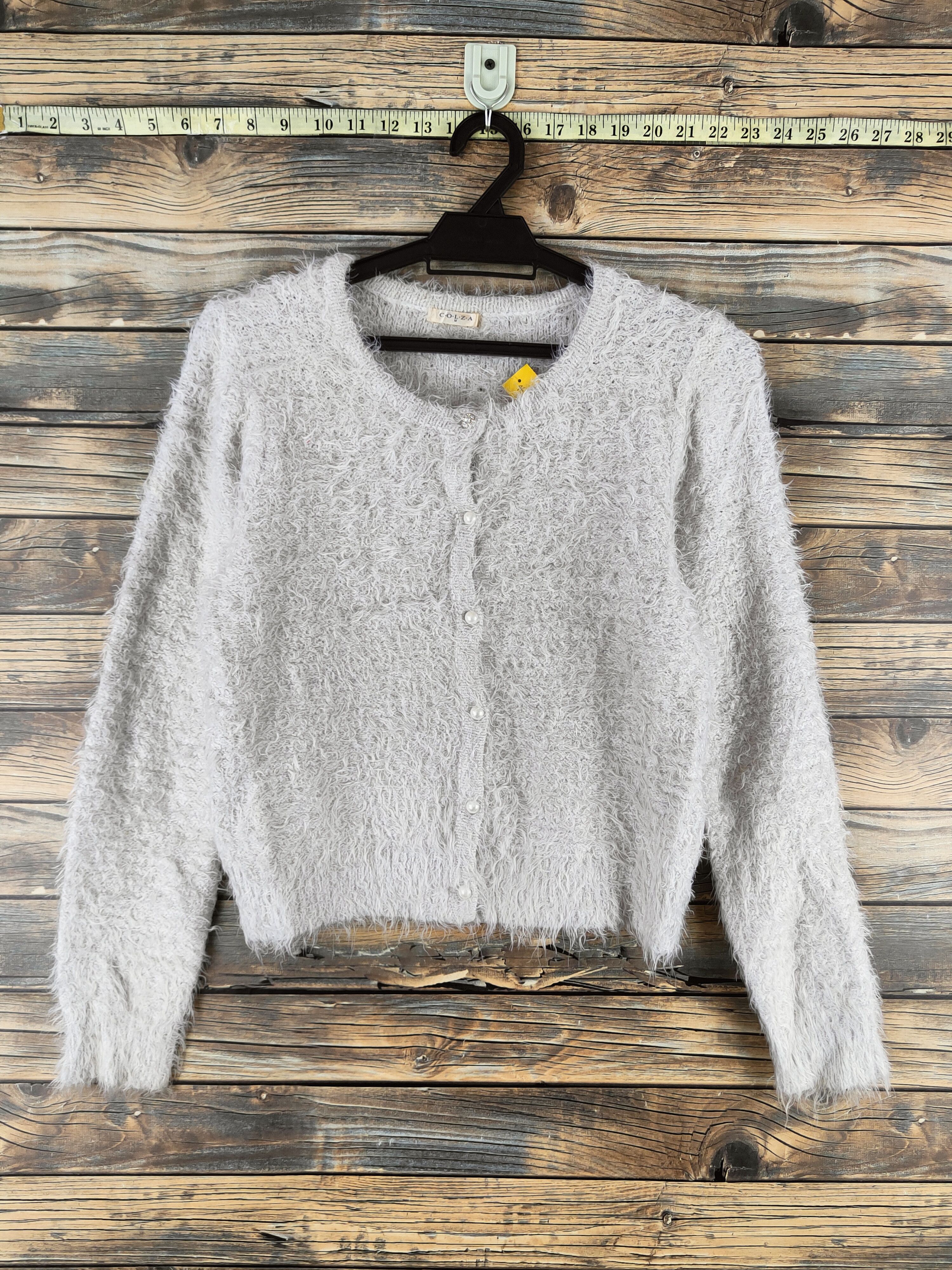 Japanese Brand DL Colza Gray Fur Mohair Knitwear Crop Tops #46-537 Size XS / US 0-2 / IT 36-38 - 1 Thumbnail