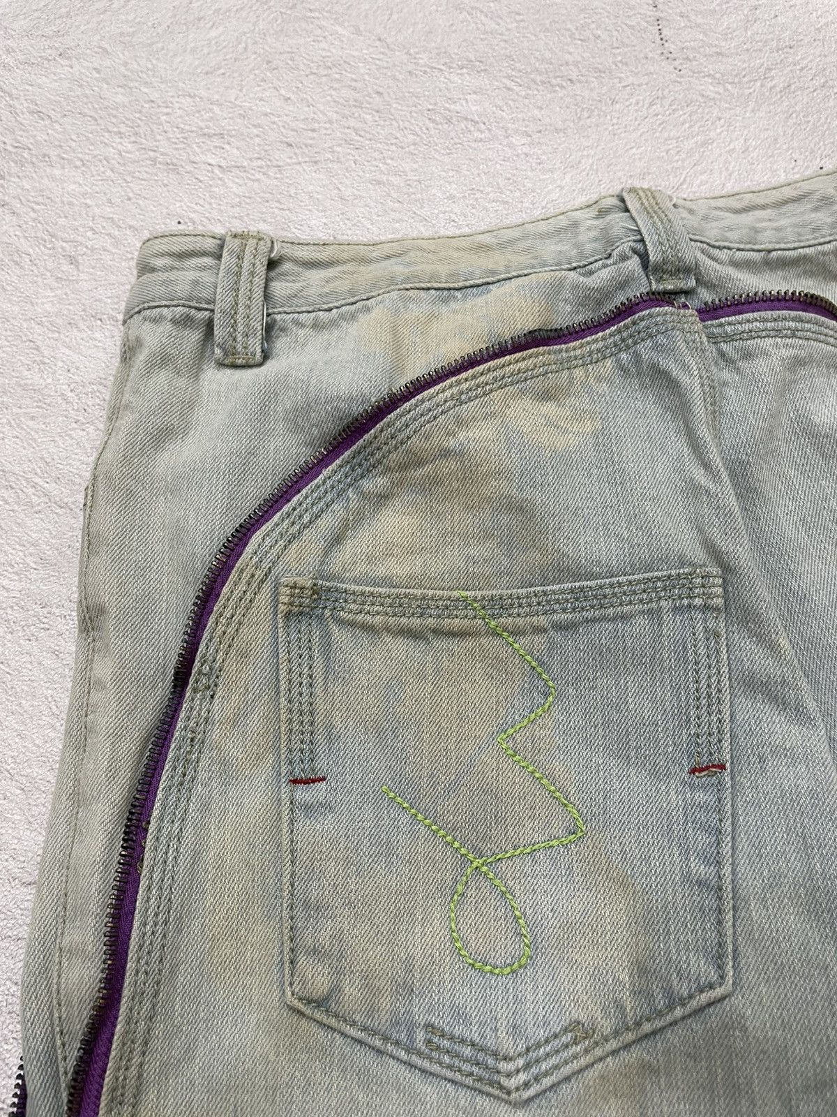 Japanese Brand 00s Shuihetian Light Wash Utility Denim Pants Purple Zipper Size US 28 / EU 44 - 11 Thumbnail