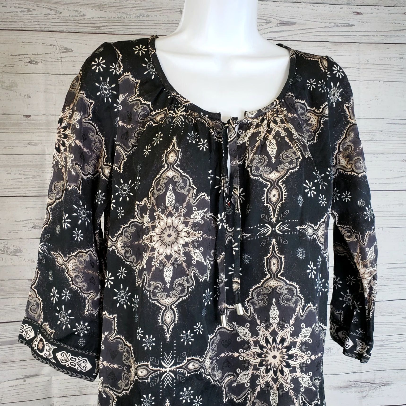 Vintage Odd Molly Womens Afternoon Delight Dress 3/4 Sleeve Small Black Viscose Shift Knee Length Dress Womens S Black 3/4 Sleeve Vintage No Size S / US 4 / IT 40 - 3 Thumbnail