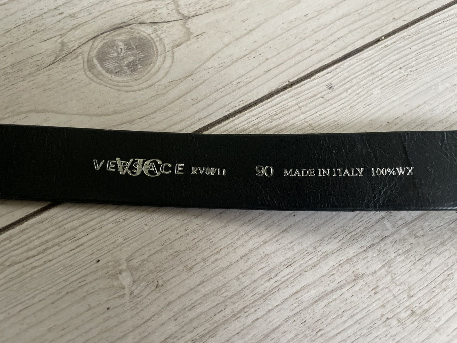 Versace × Vintage VERSACE LEATHER BELT Y2K LEATHER BLACK Size ONE SIZE - 11 Thumbnail
