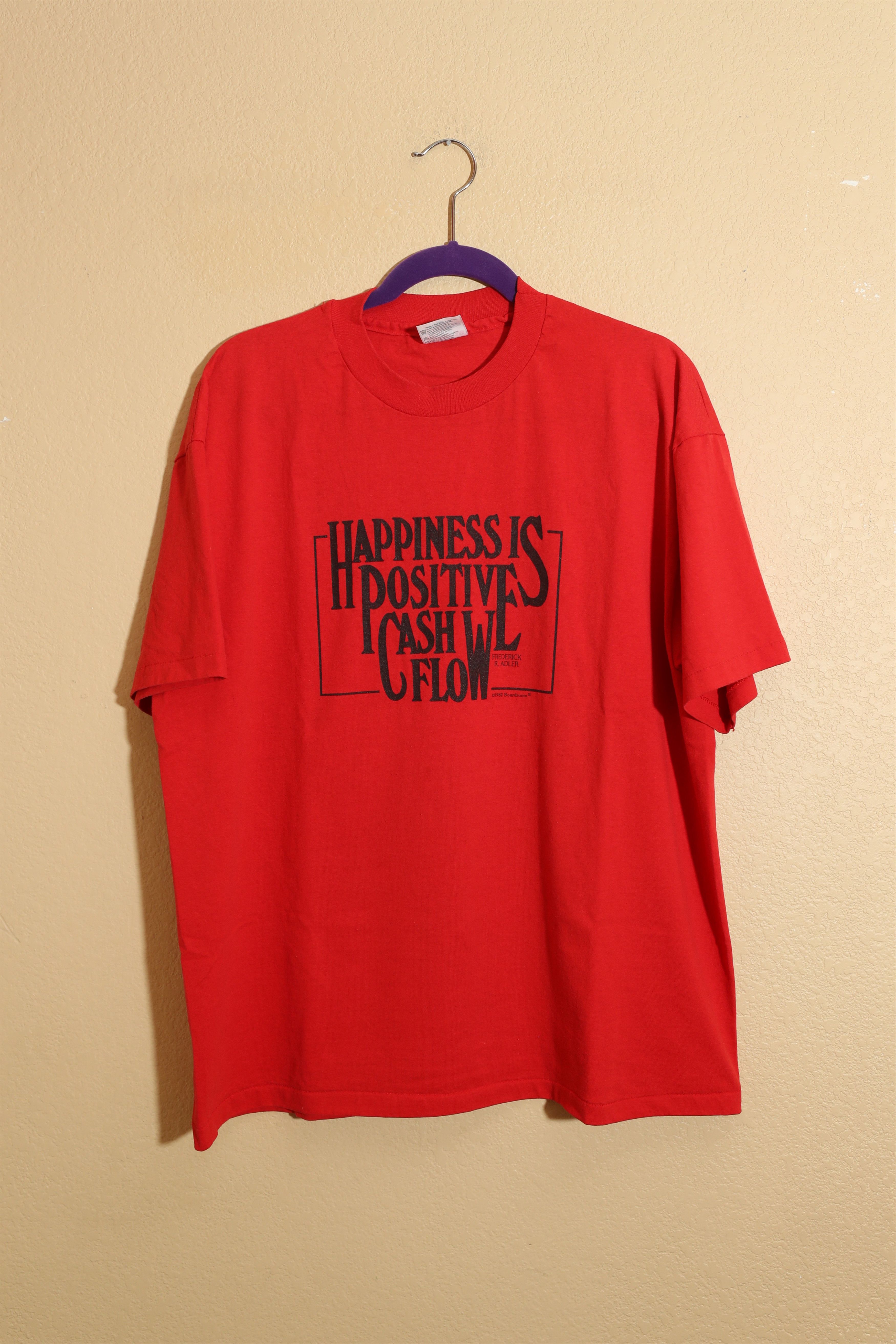 Hanes × Vintage Happiness is Positive Cash Flow 1982 Boardroom Tee (XL) Size US XL / EU 56 / 4 - 1 Thumbnail