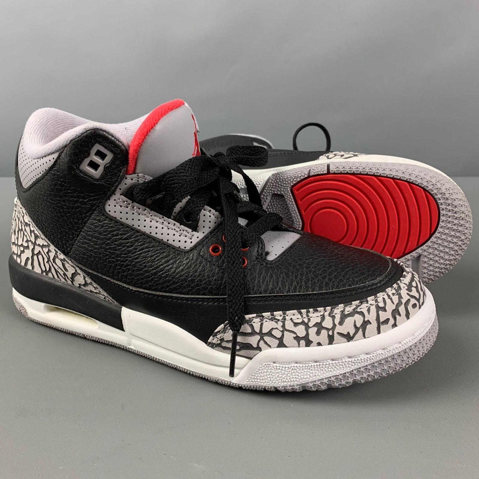 Nike Size 6Y Black Grey Mixed Patterns Leather High Top Sneakers Size US 6 / EU 39 - 5 Thumbnail