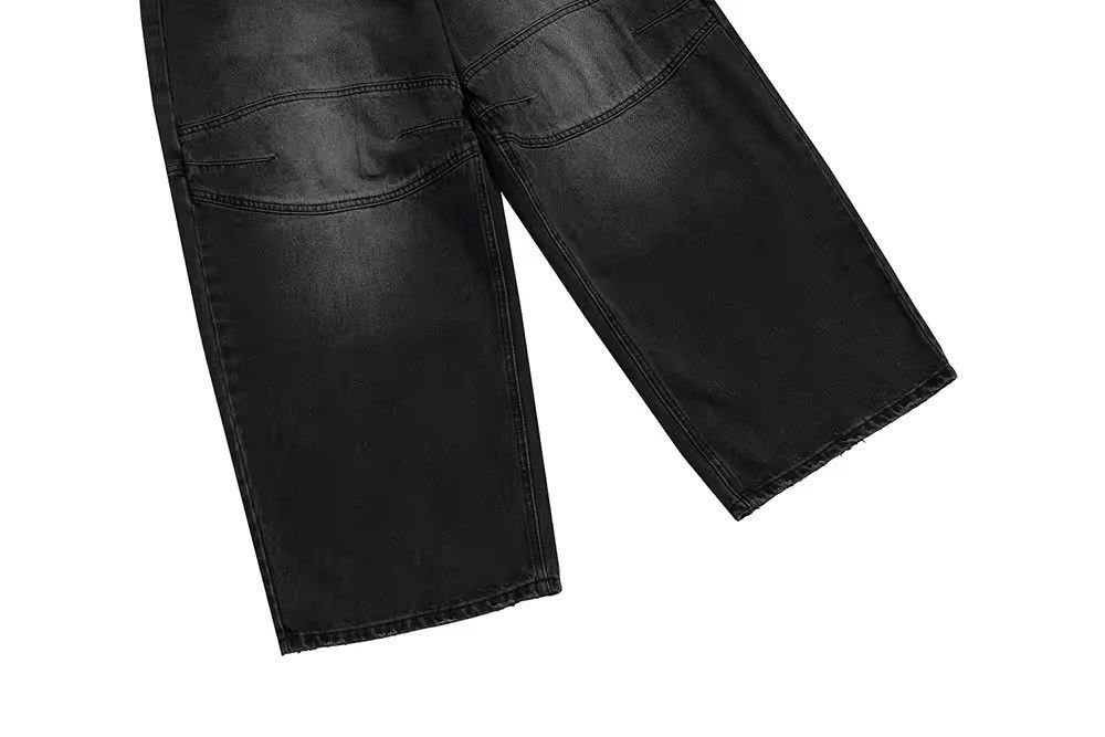 Jean Washed Vintage Loose Double Knee Denim Size US 30 / EU 46 - 4 Thumbnail