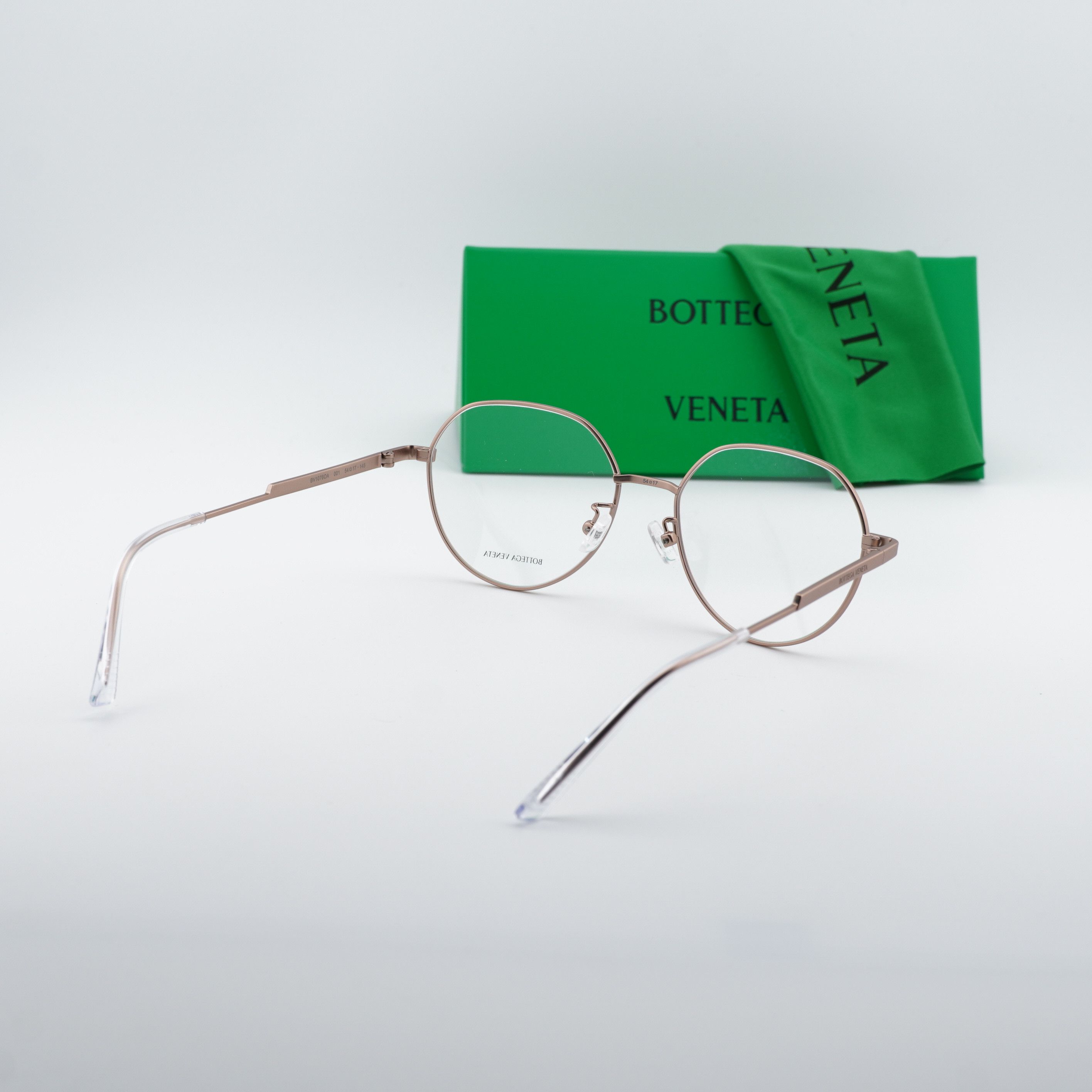 Bottega Veneta Bottega Veneta BV1076OA 001 Eyeglasses Gold 54mm Round Frame Size ONE SIZE - 11 Thumbnail