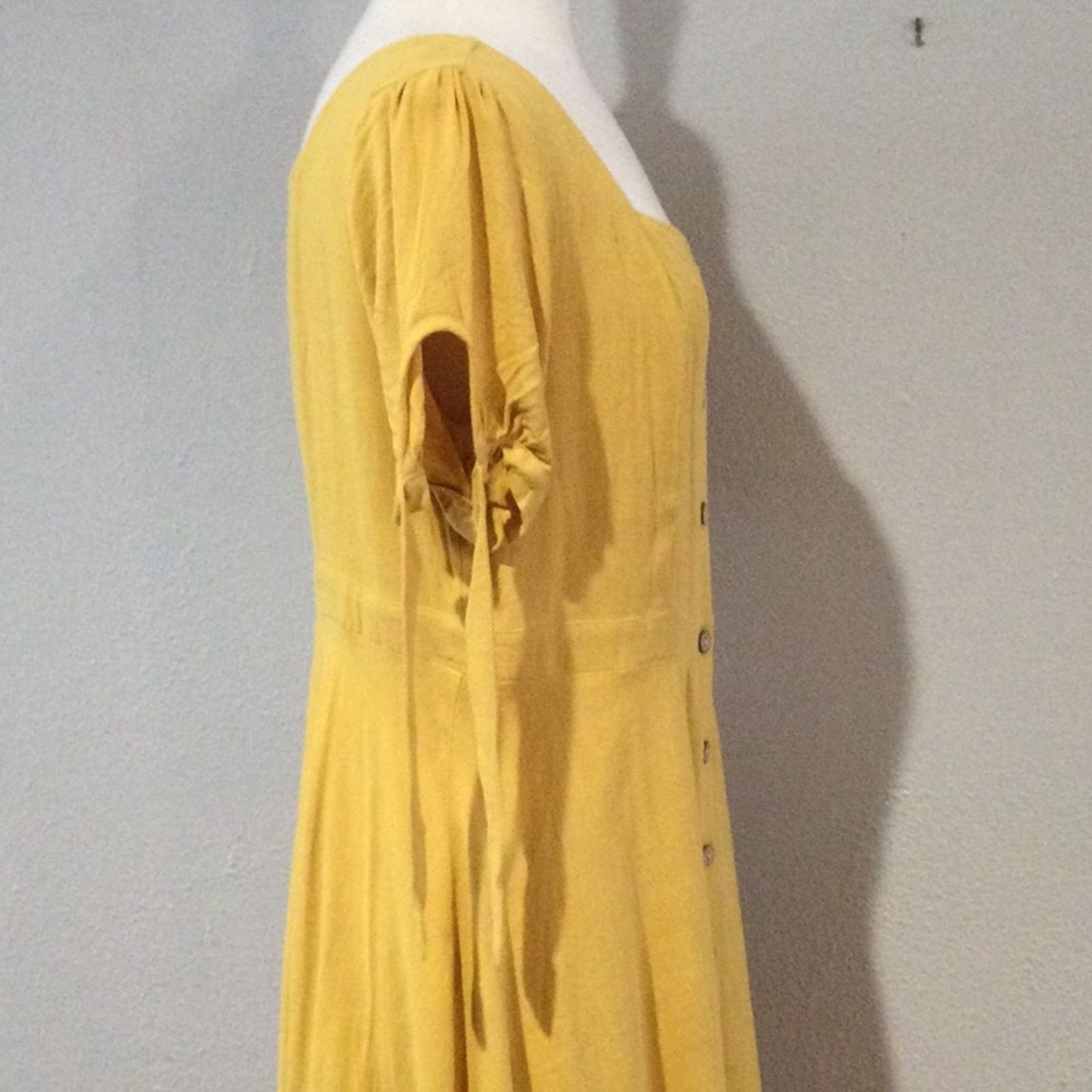 Other IFFEI Mustard Yellow Full Button Sleeve A-Line Dress XL NWT Size XL / US 12-14 / IT 48-50 - 9 Thumbnail