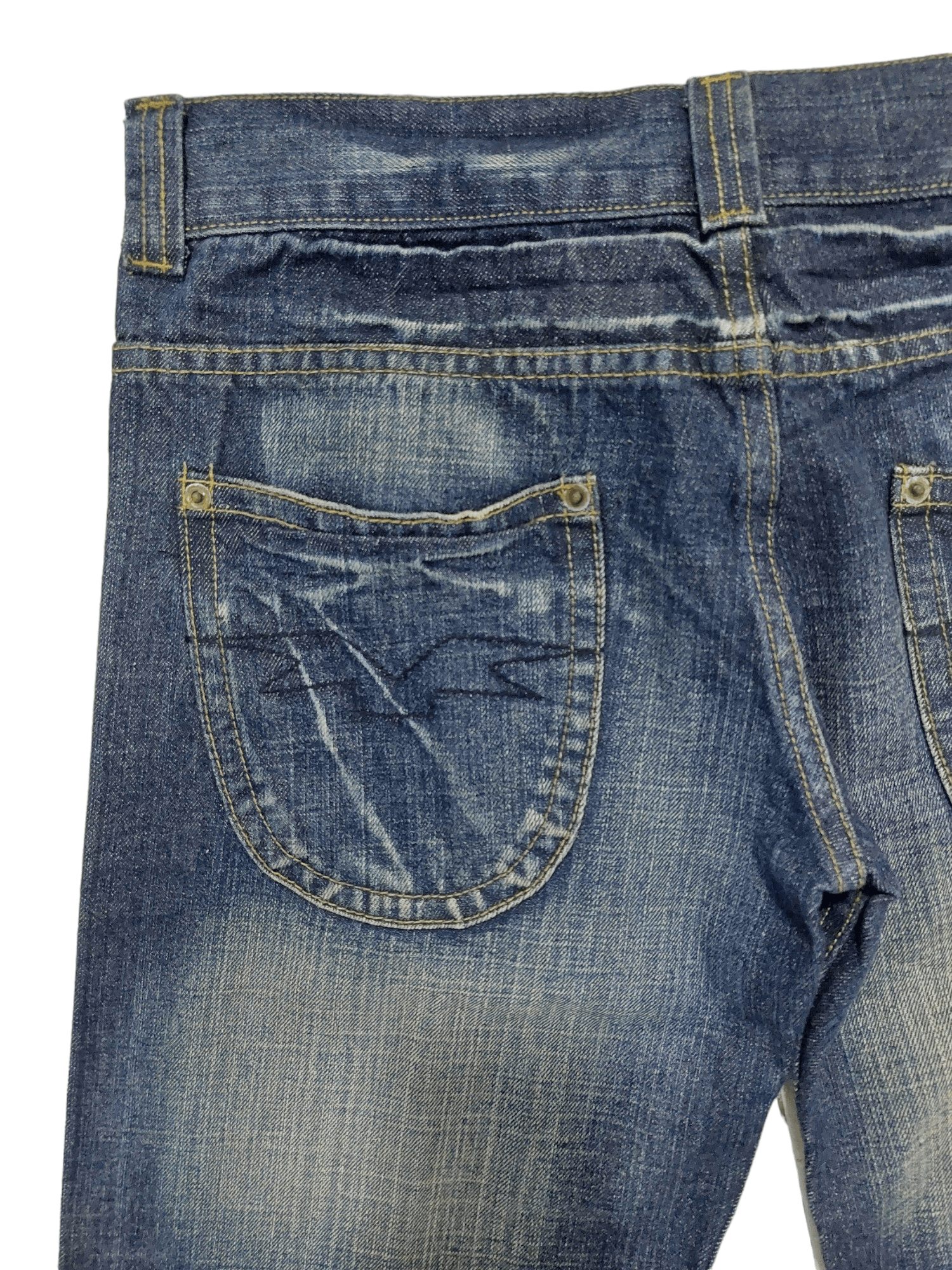 If Six Was Nine × Japanese Brand × Vintage The M2868 Jeans Low Rise Flare Boot Cut Distressed Denim Size US 31 - 8 Thumbnail