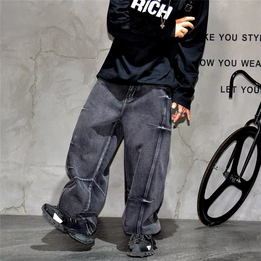 Designer × Jean Streetwear Baggy Vintage Washed Jeans Pants Size US 29 - 4 Thumbnail