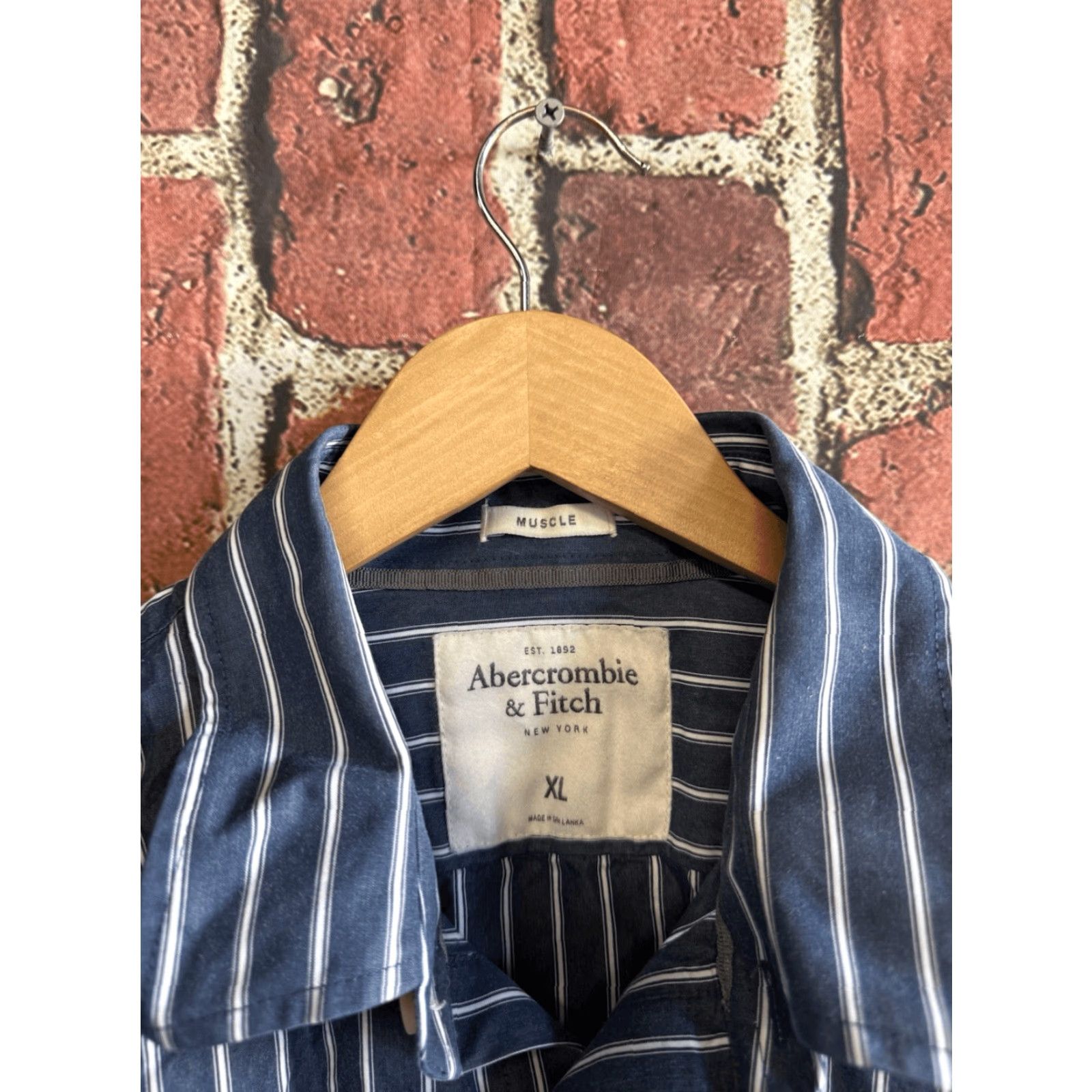 Abercrombie & Fitch Abercrombie & Fitch Mens Blue Striped Long Sleeve Button-Up Shirt XL Size Blue Color Mens Shirt Size US XL / EU 56 / 4 - 3 Thumbnail