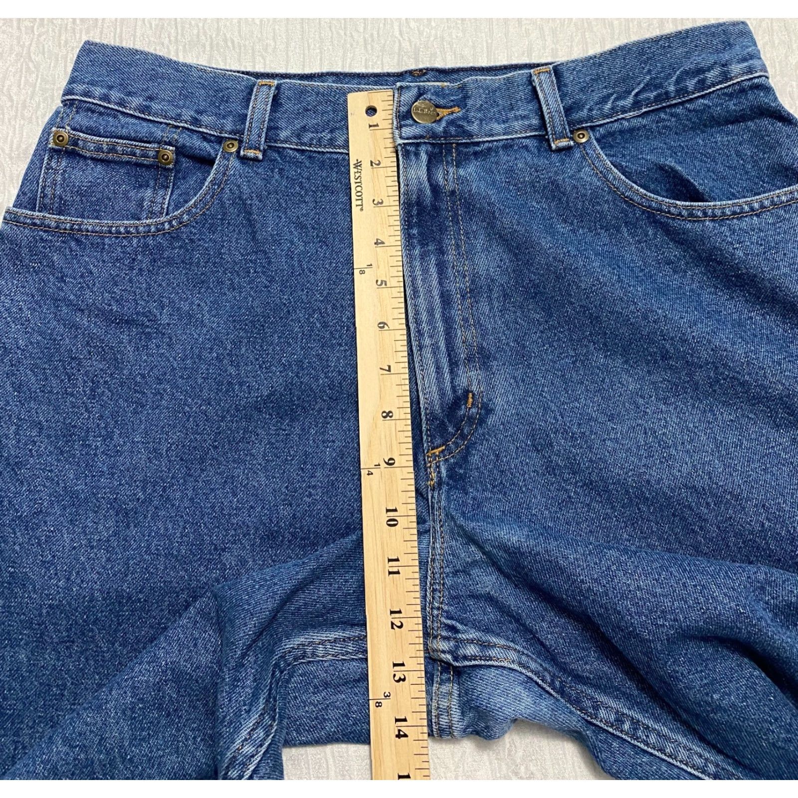 Vintage LL Bean Women's Jeans Size 16 Blue Denim Straight Hemmed 34x25 Size 24" / US 00 / IT 34 - 7 Thumbnail
