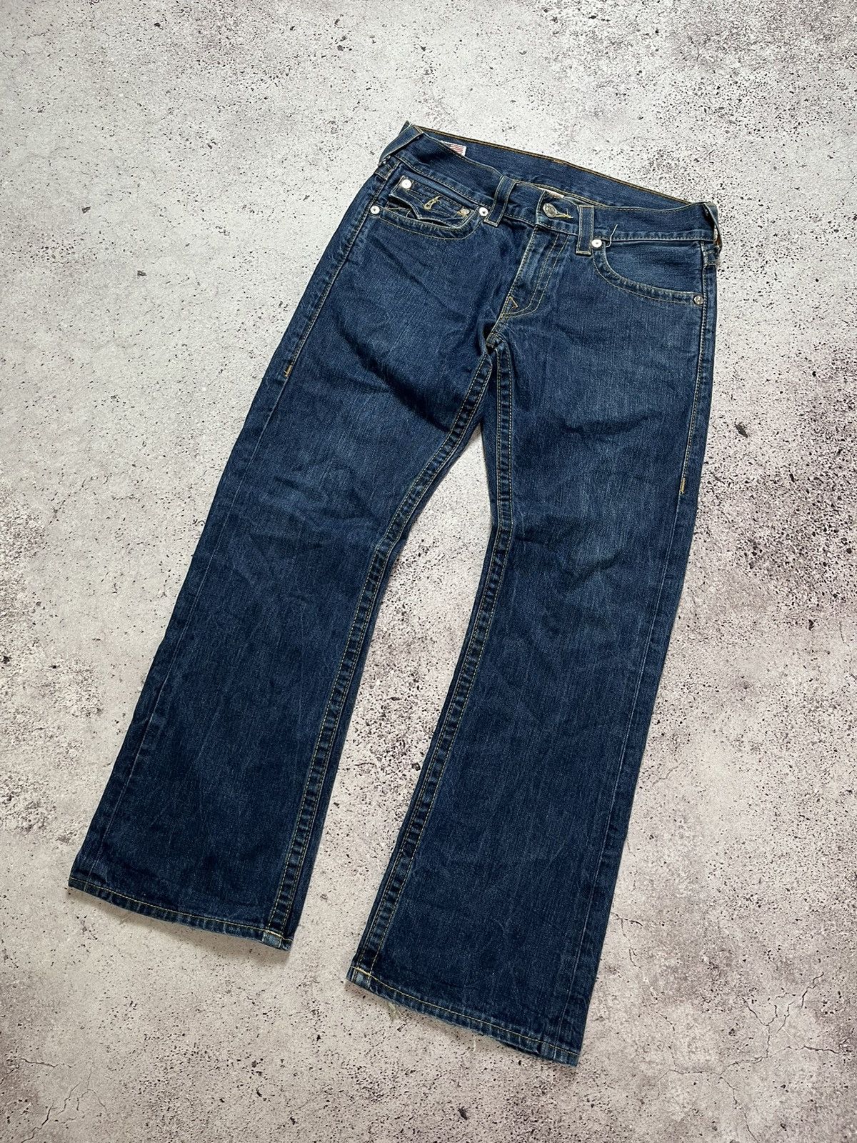True Religion × Vintage VINTAGE TRUE RELIGION FLAP FADED RICKY SUPER DENIM JEANS Size US 32 / EU 48 - 6 Thumbnail