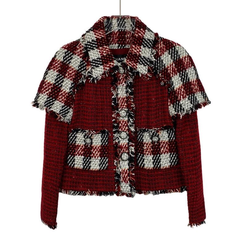Chanel Chanel Red Plaid Tweed Jacket-dmc Size US XS / EU 42 / 0 - 1 Thumbnail