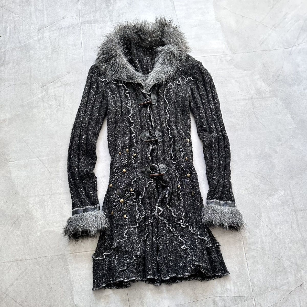 Hysteric Glamour × Undercover Gothic Faux Fur Cardigan Sweater Zone Bleue Rundholz Vibe Size L / US 10 / IT 46 - 1 Thumbnail