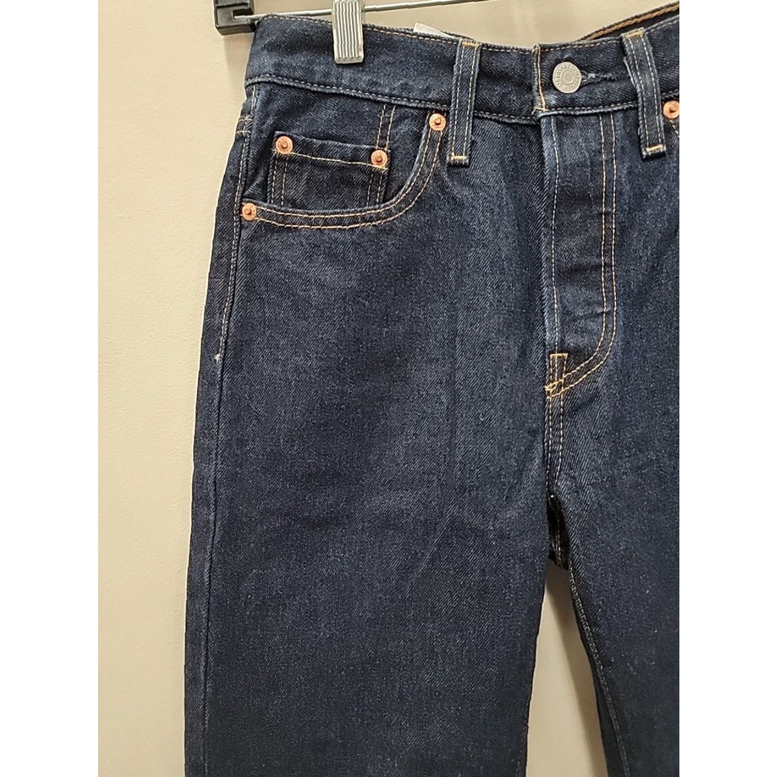 Levi's Levi's Womens 501 Jeans Premium Denim Button Fly 25x30 Blue Size 42" / US 20 - 2 Thumbnail
