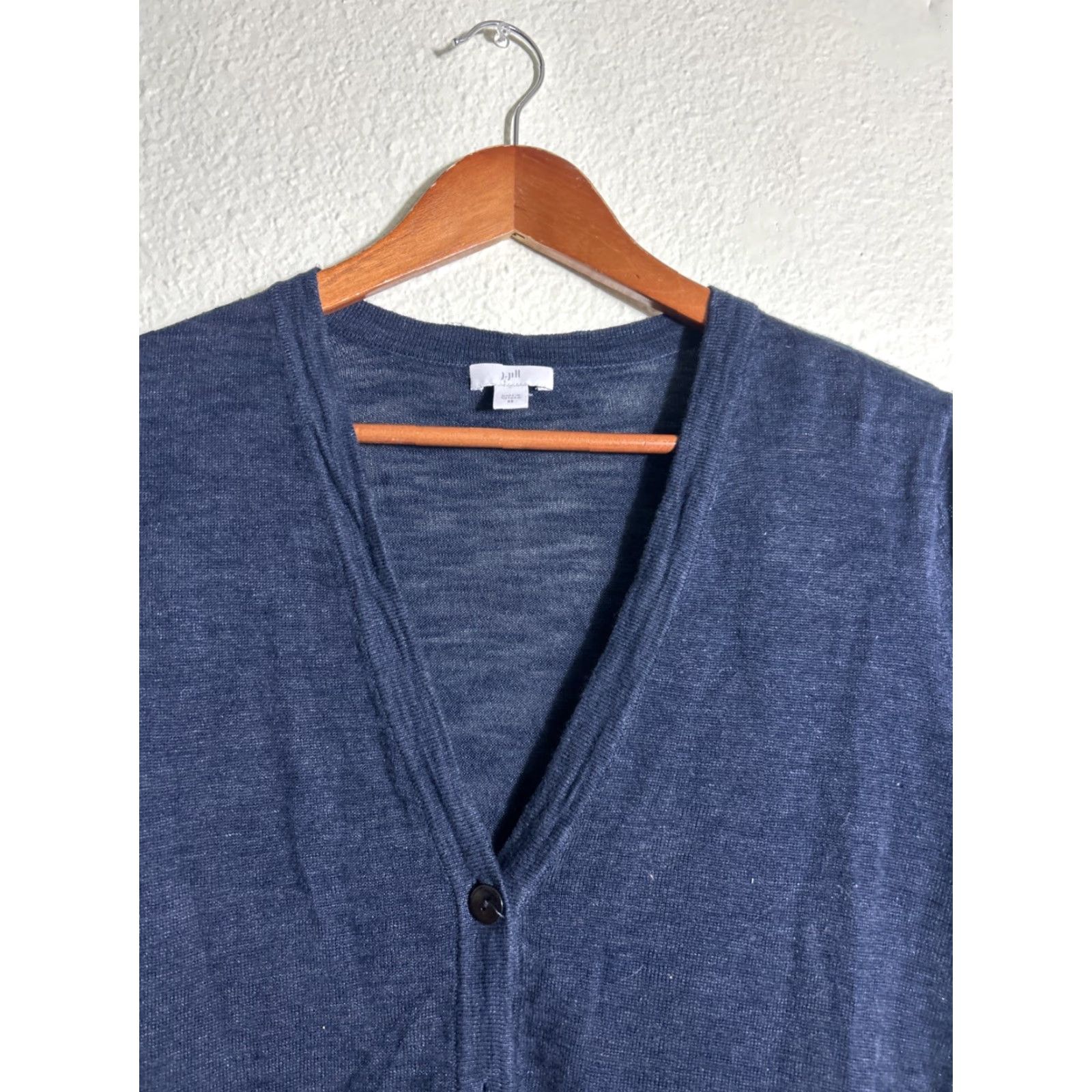 J. Jill VINTAGE J Jill Cardigan Knit Linen Blend Navy XS Women Short Sleeve Button Up Sweater blue Size XS / US 0-2 / IT 36-38 - 3 Thumbnail