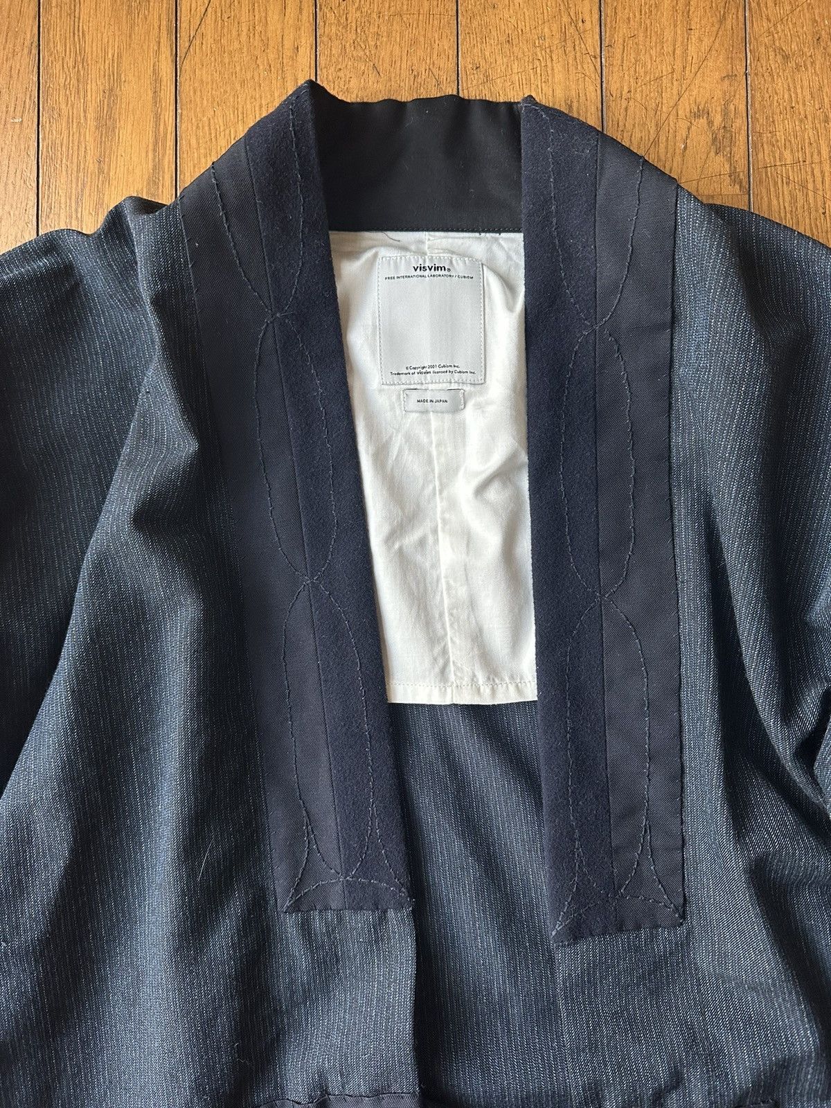 VISVIM RUUNPE COAT PINSTRIPE SIZE 3 (LARGE)