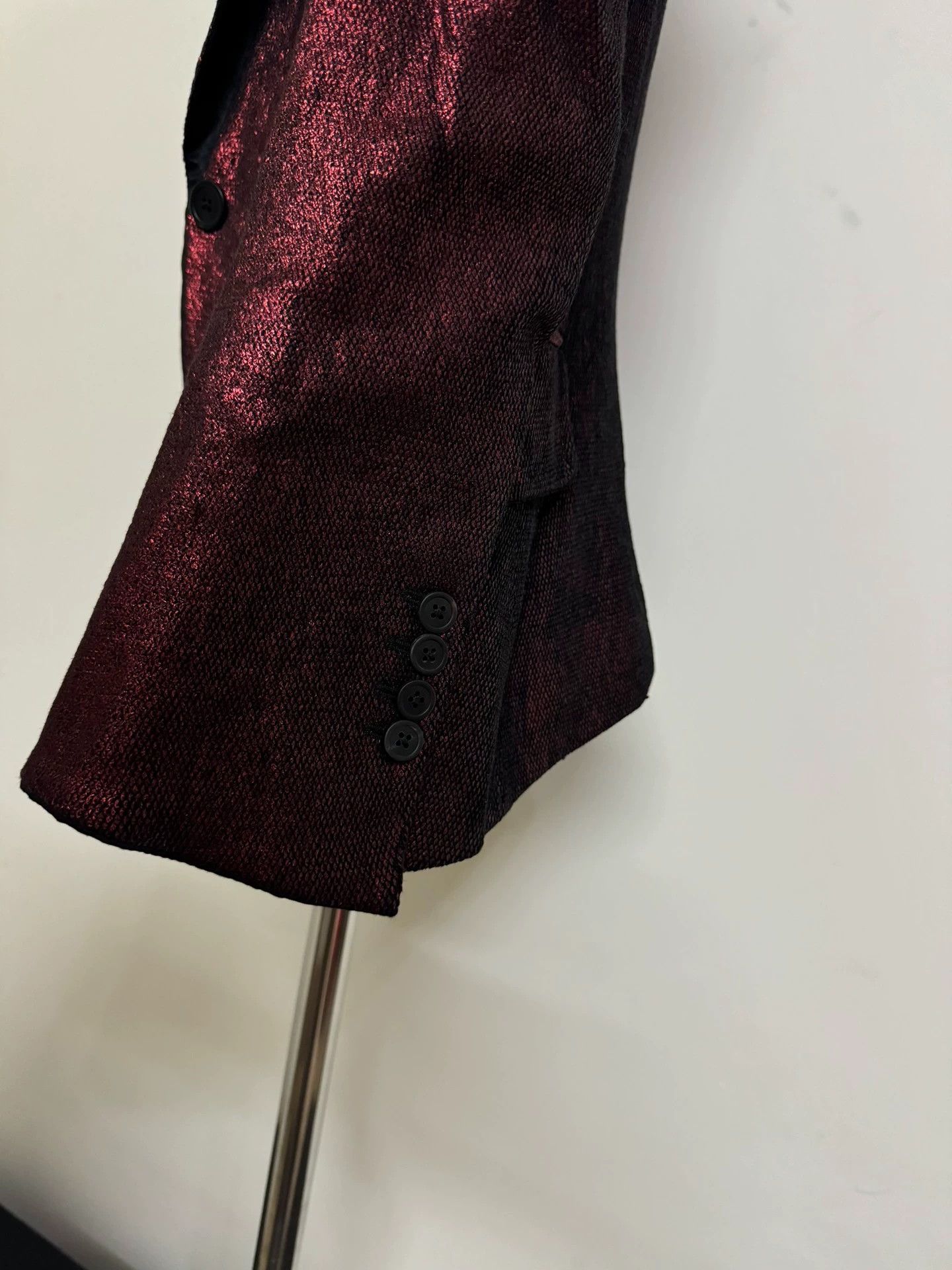Ann Demeulemeester AnnDemeulemeester Dark Red Ribbon Blazer 38 Shimmer Size XS / US 0-2 / IT 36-38 - 5 Thumbnail