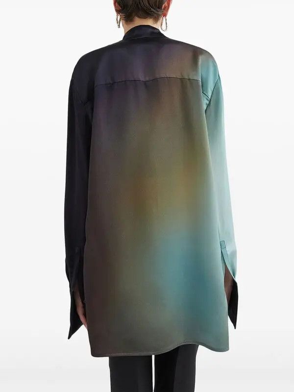 Jil Sander o1loc1c0426 Abstract Pattern Shirt in Blue Size L / US 10 / IT 46 - 3 Thumbnail