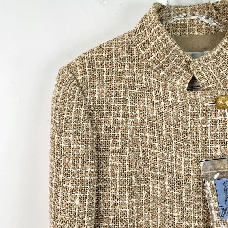 Chanel Chanel Brown stand-up collar cotton long-sleeved braided tw Size M / US 6-8 / IT 42-44 - 3 Thumbnail