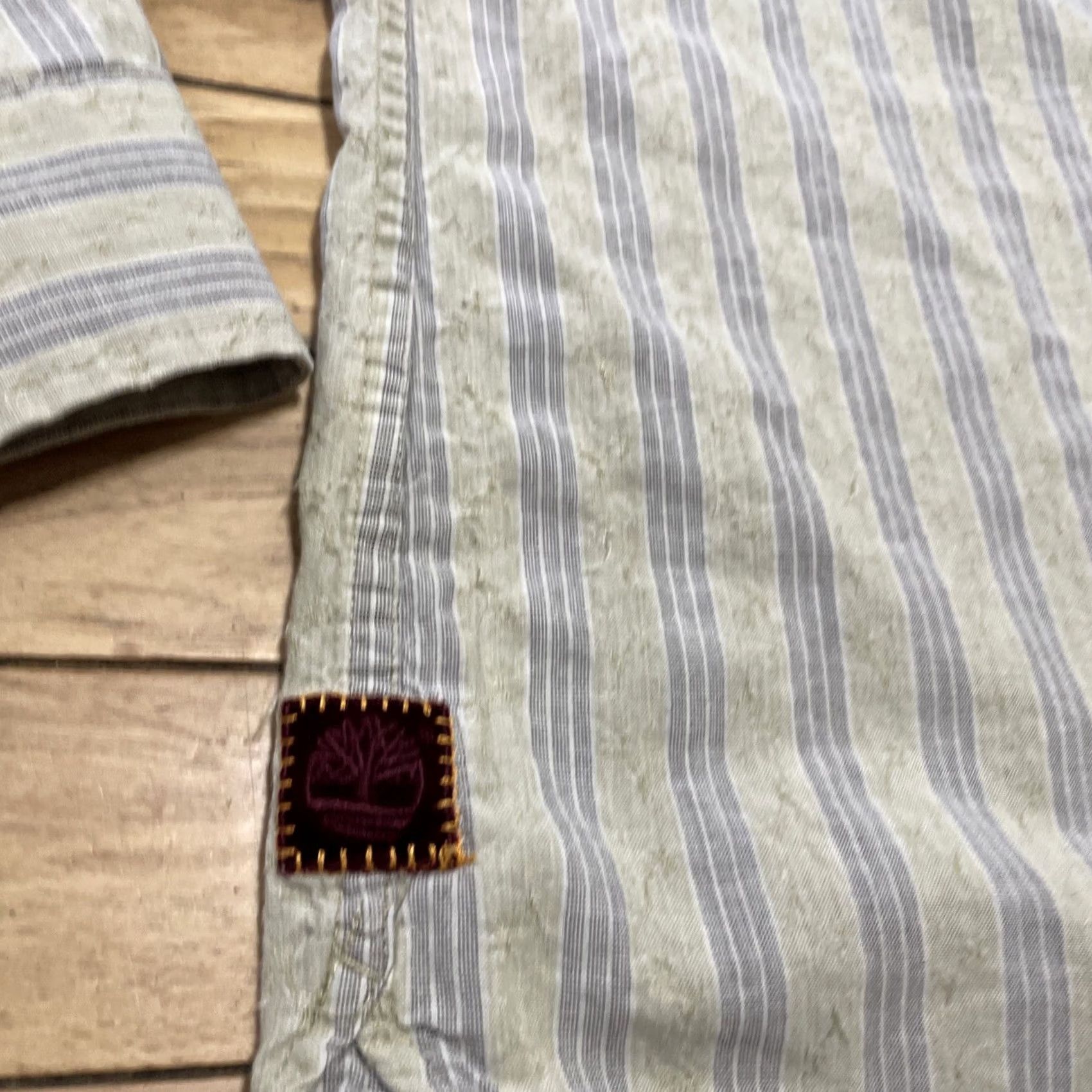 Timberland VINTAGE Timberland Button Shirt Men XL Y2k Streetwear HipHop Textured Stripe Blue Yellow Shirt Mens XL Size US XL / EU 56 / 4 - 7 Thumbnail