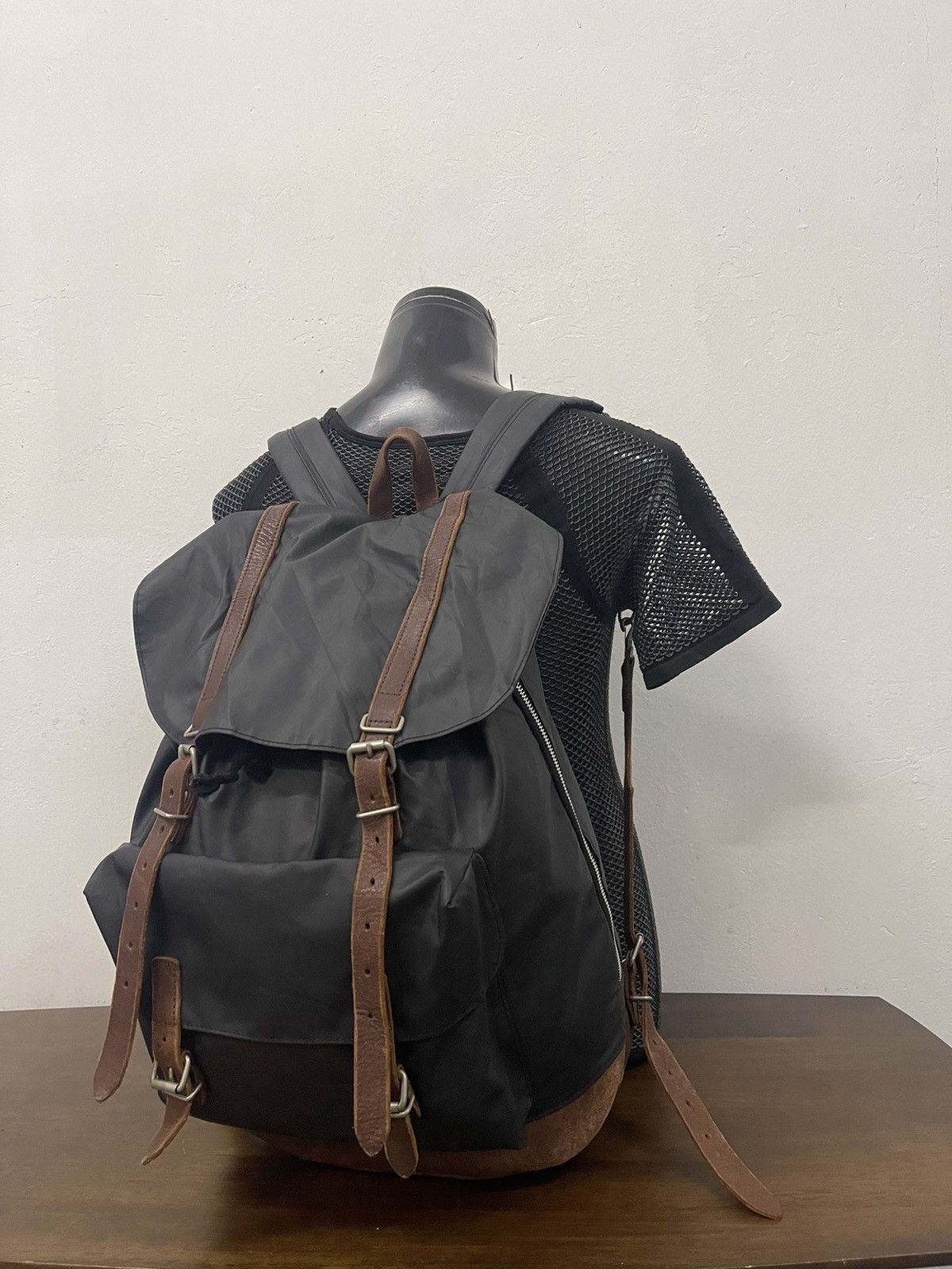 Union made ciaopanic Leather and tech nylon rucksack pack