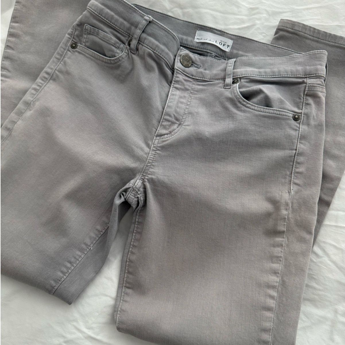 Loft Loft Skinny Crop Gray Jeans Size 26/2 Size 26" / US 2 / IT 38 - 6 Thumbnail