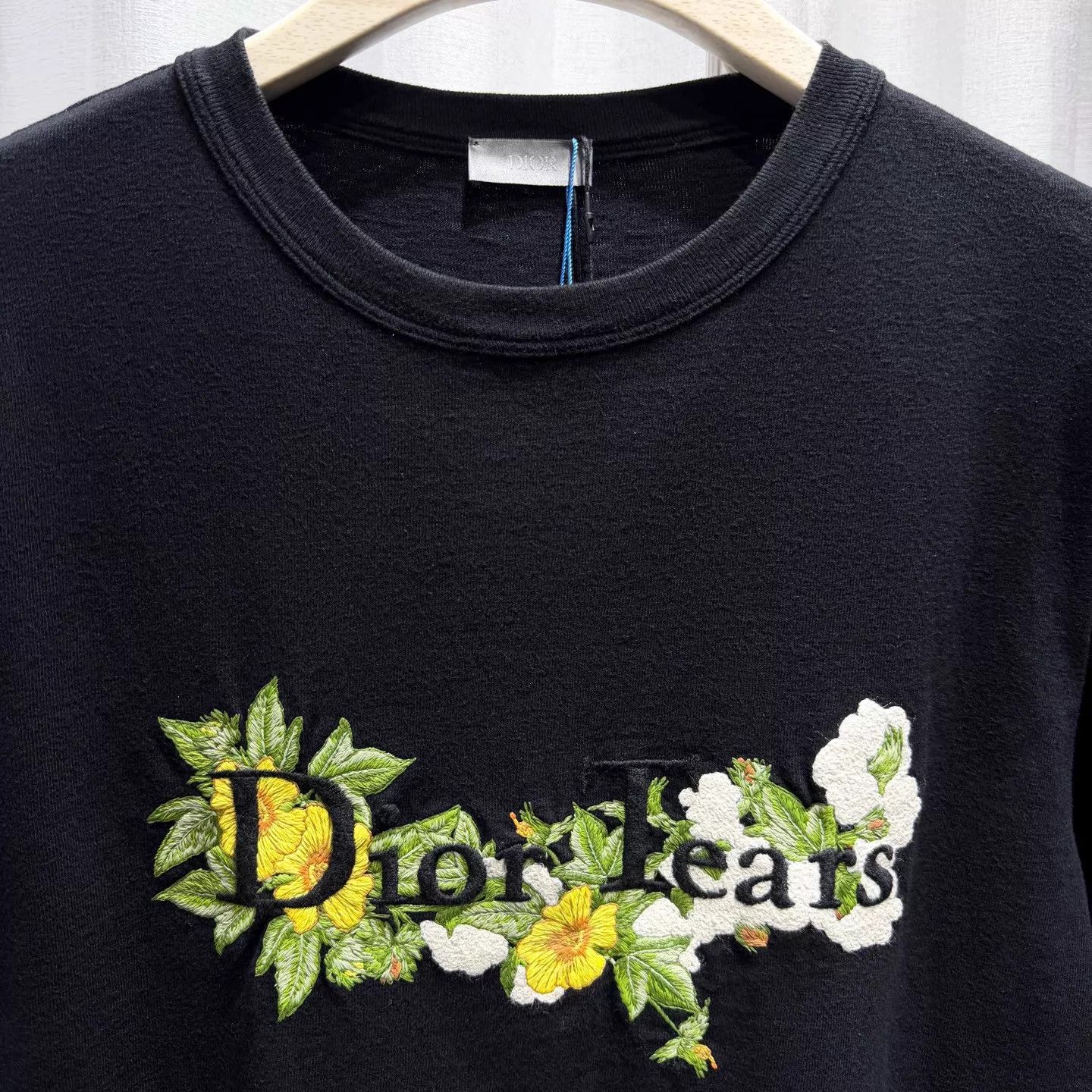 Dior DIOR Tears 24SS Floral Embroidered Logo T-Shirt Black L Size US L / EU 52-54 / 3 - 3 Thumbnail