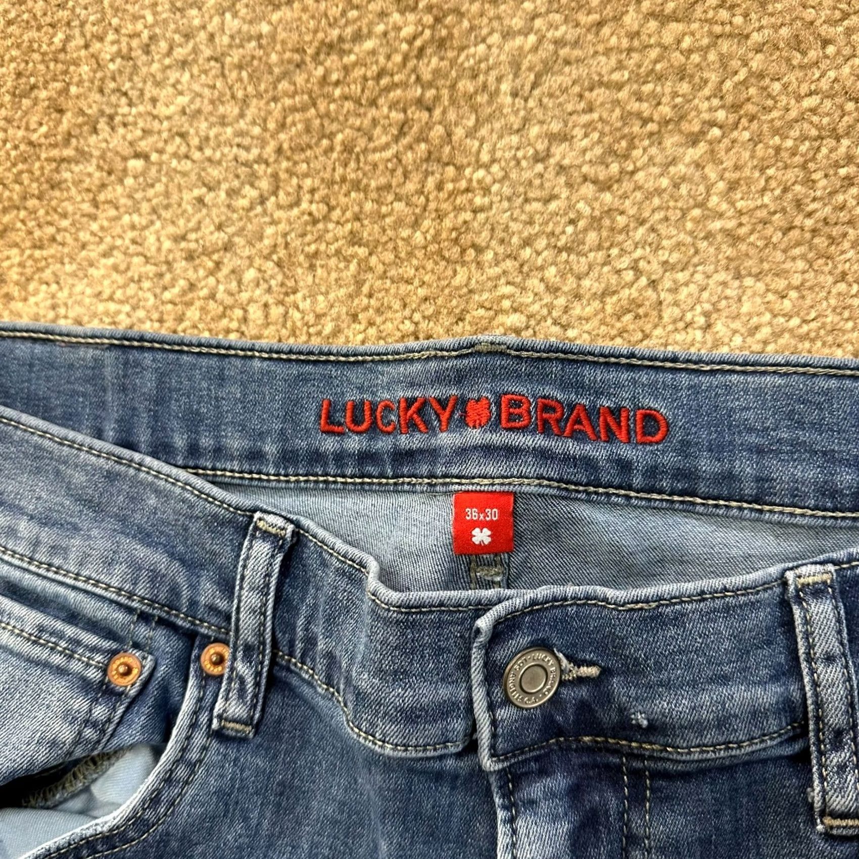 Lucky Brand Lucky Brand 223 Straight Jeans Men's 36x30 Blue Denim Stretch 5-Pocket Regular Waist Vintage No Size US 36 / EU 52 - 3 Thumbnail