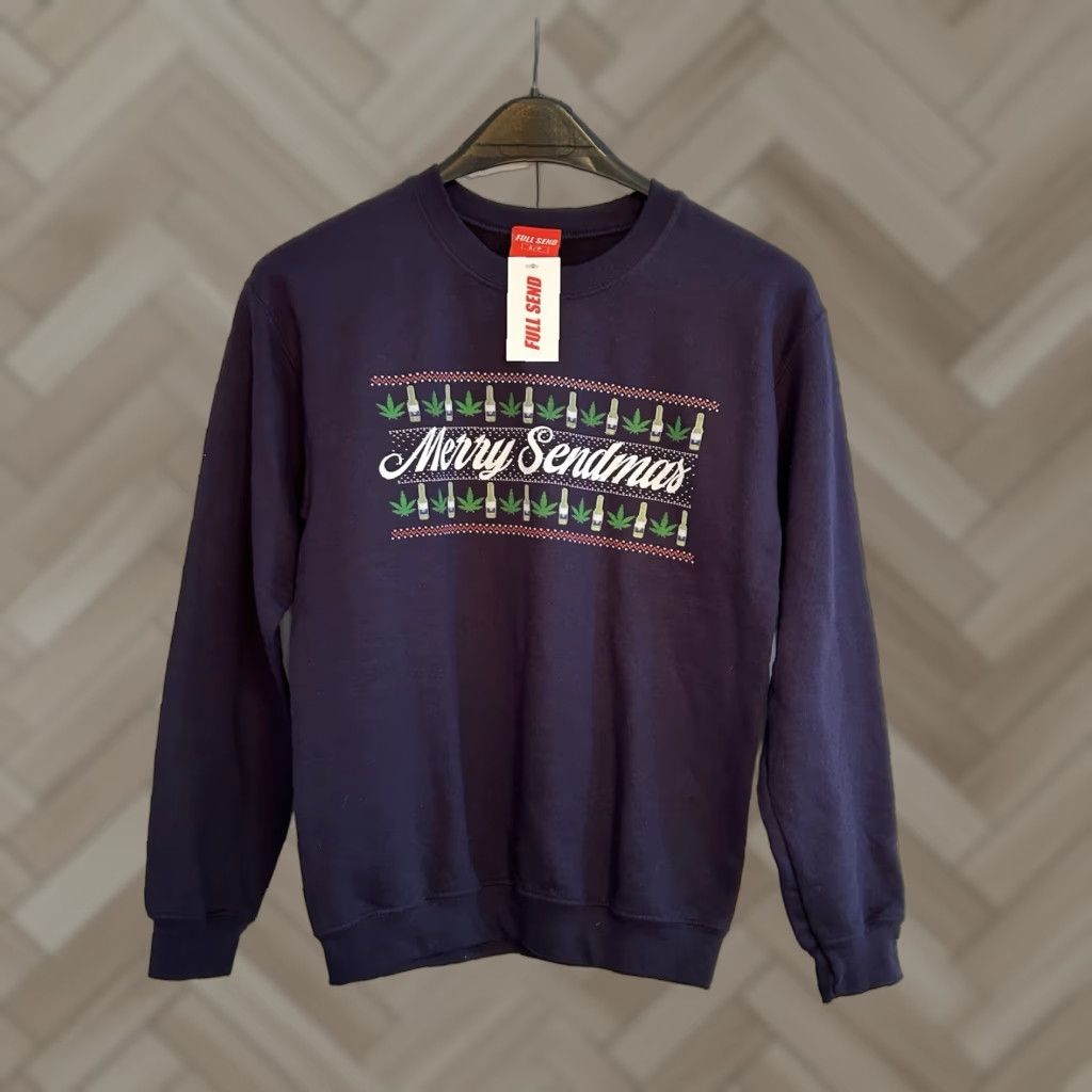 Vintage Full Send Christmas Sweatshirt Crewneck Mens Small Blue NWT Crewneck Pullover Christmas Theme Size US S / EU 44-46 / 1 - 1 Thumbnail
