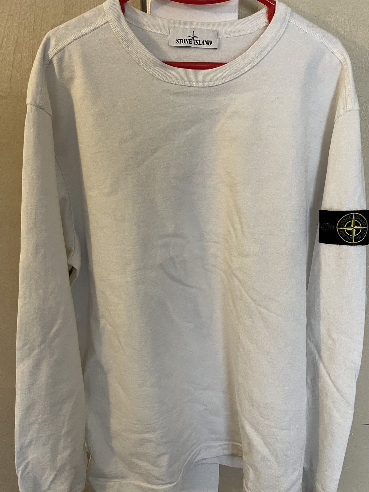 image of Stone Island White Sweatshirt, Men's (Size XL)