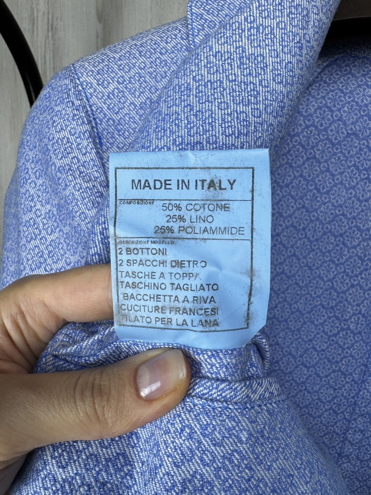 Other 345$ Santaniello Cotton Linen blend patterned unlined blazer Size 36R - 14 Thumbnail