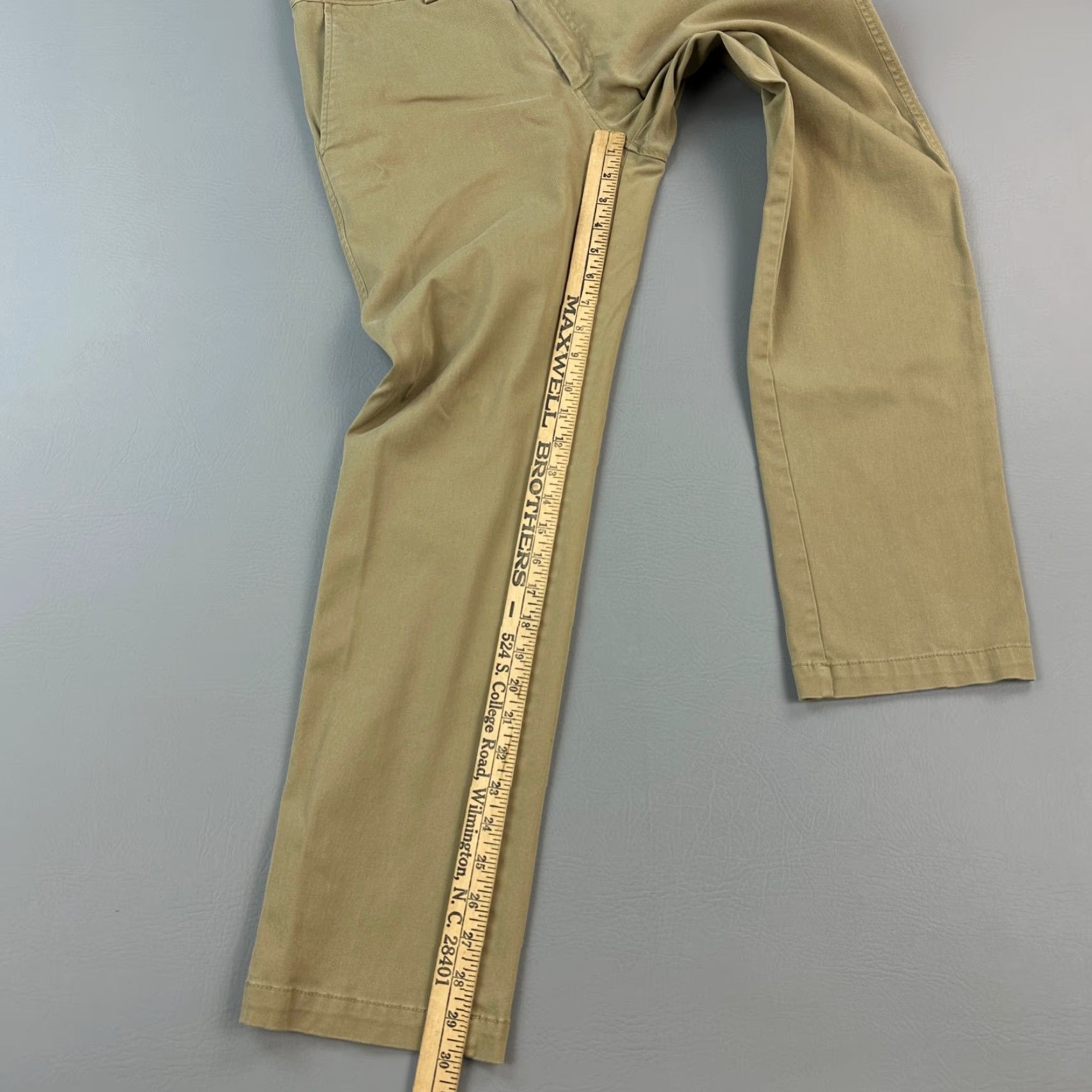 Kenneth Cole Kenneth Cole Reaction Pants Mens 33x30 Khaki Slim Fit Chino Flat Front Stretch - Regular 33x30 - Beige, Cotton Polyester Spandex - Logo, Preppy - Mens Size US 33 - 2 Thumbnail