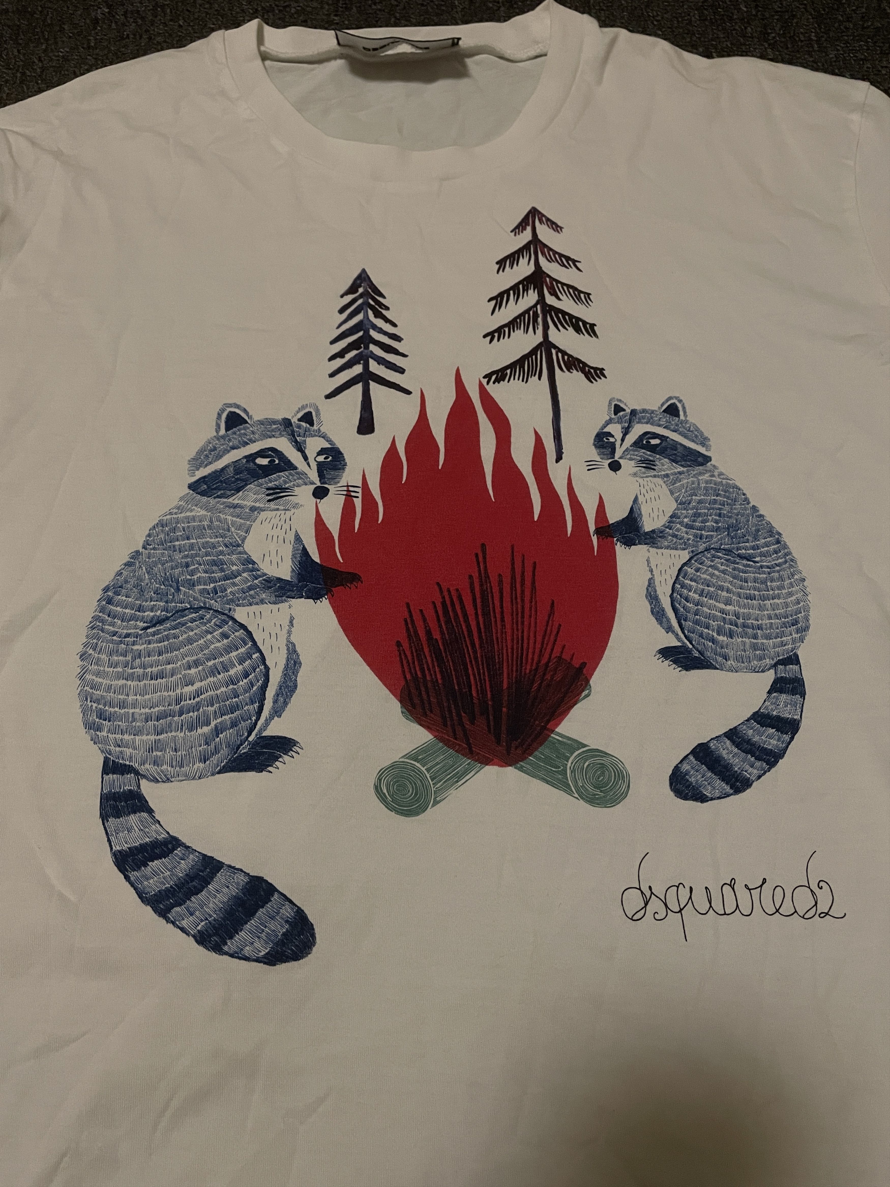 Dsquared2 dsquared2 Raccoon Roasted Fire T-Shirt Size L Size US L / EU 52-54 / 3 - 3 Thumbnail