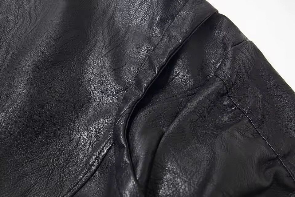 Leather Punk Streetwear Leather Casual Solid Motorcycle Jacket Size US L / EU 52-54 / 3 - 11 Thumbnail