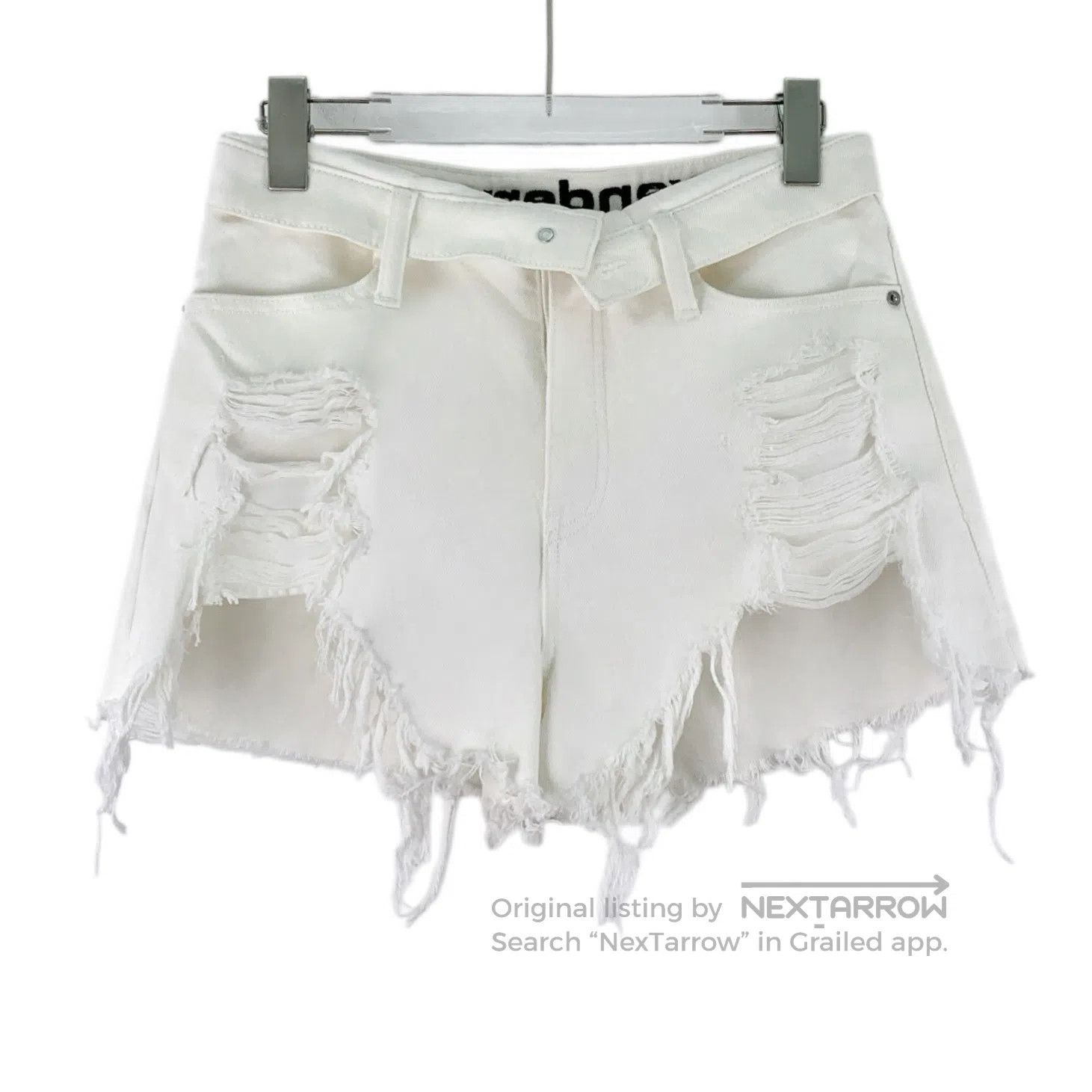 Alexander Wang Alexander Wang White Destroyed Fringe Design Cotton Casual Size 28" / US 6 / IT 42 - 1 Thumbnail