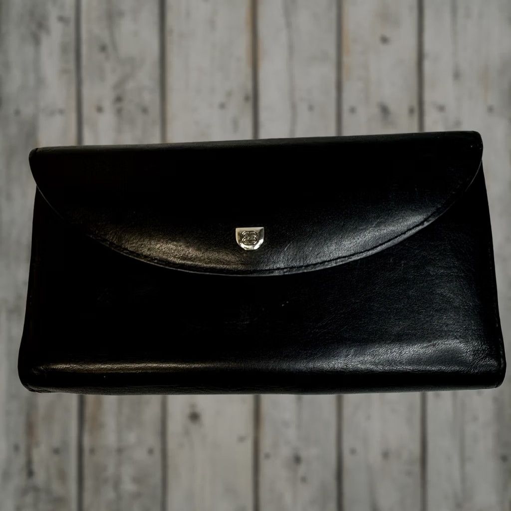 Bosca Vintage Bosca Mezza Luna Wallet Clutch Black Leather Pocket Flap Snap Size ONE SIZE - 1 Thumbnail