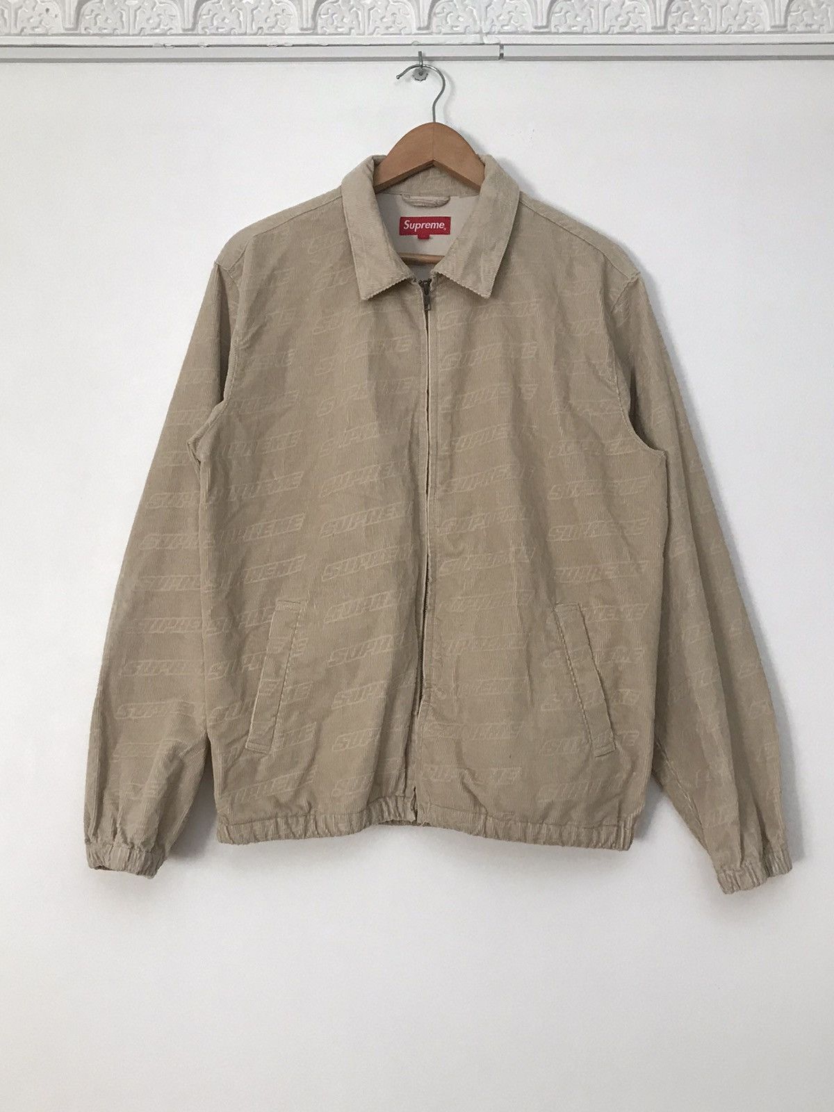 Supreme Supreme Debossed Logo Corduroy Tan Jacket | Grailed