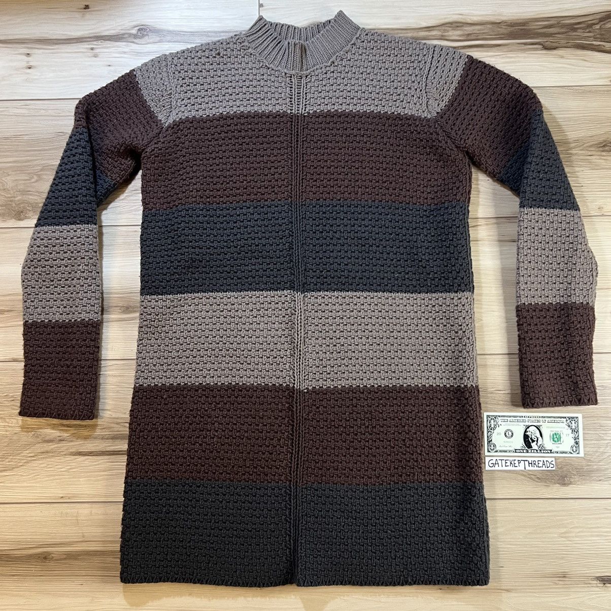 Rick Owens Rick Owens FW16 Mastodon Long Striped Knit Wool Sweater Size US M / EU 48-50 / 2 - 1 Thumbnail