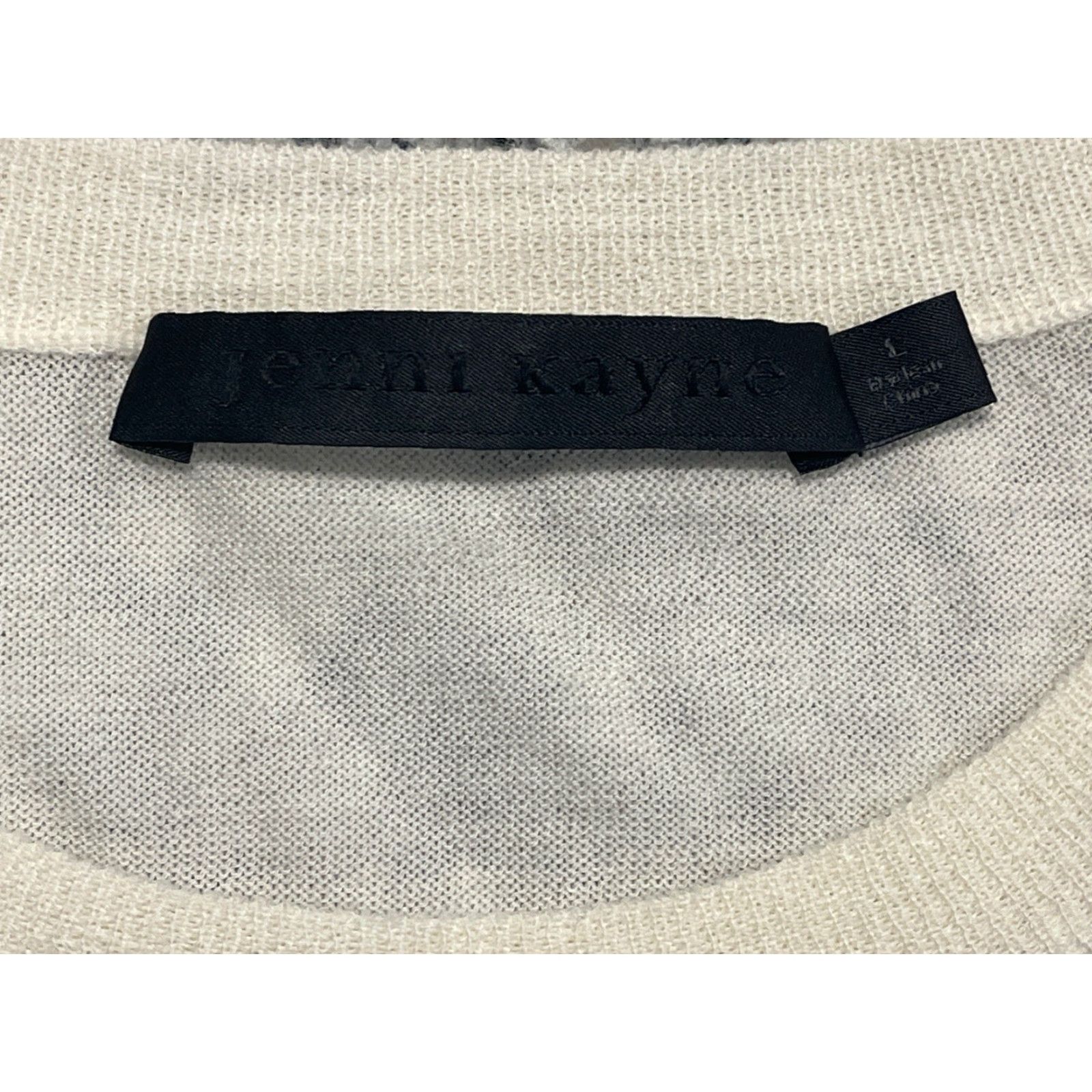 Vintage Jenni Kayne Crosby Sweater Womens Large Cream Merino Wool Crew Neck Pullover Size L / US 10 / IT 46 - 3 Thumbnail