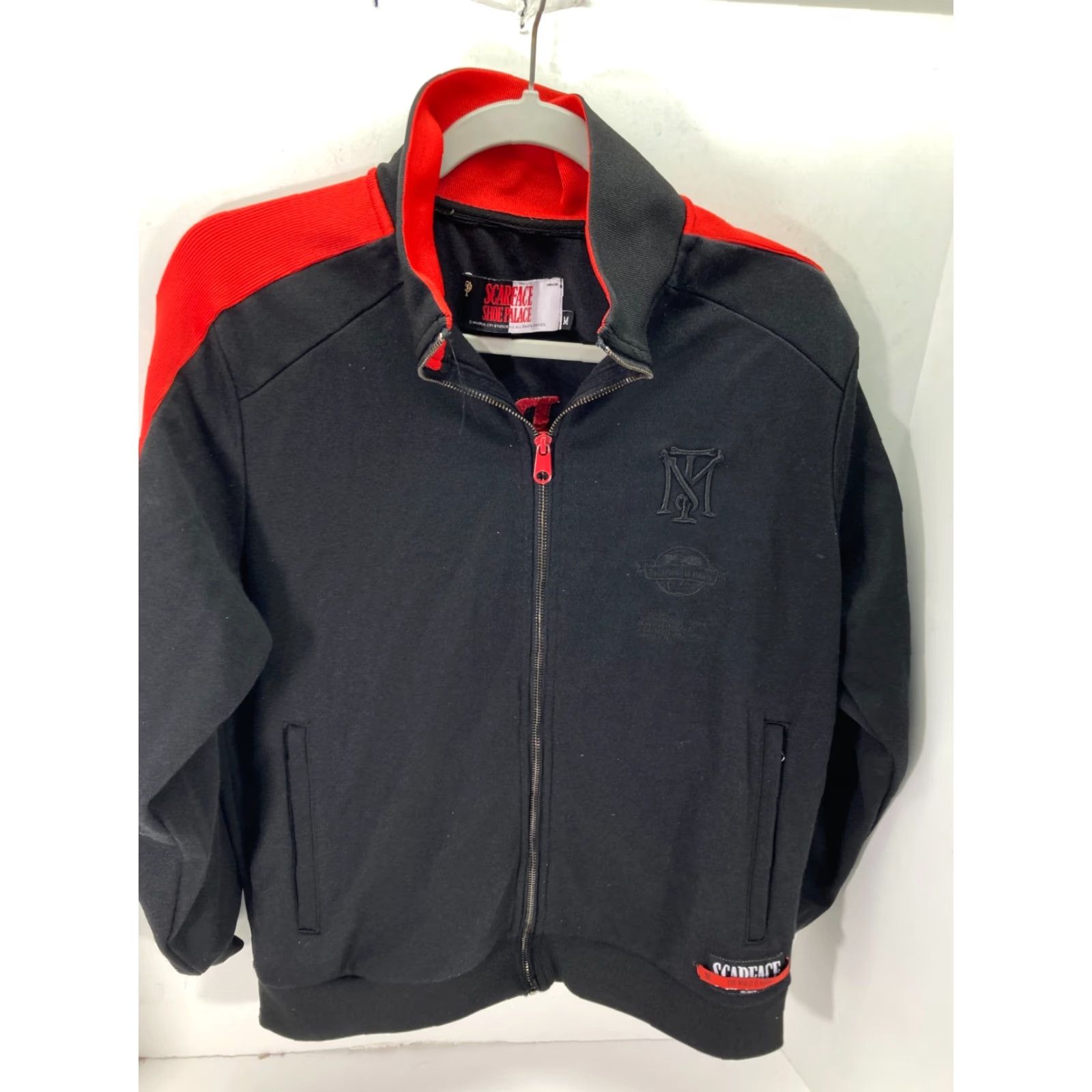 Palace Scarface Track Jacket Mens M Black Red Full Zip Pockets Shirt Hoodie? No, Jacket. Size US M / EU 48-50 / 2 - 3 Thumbnail