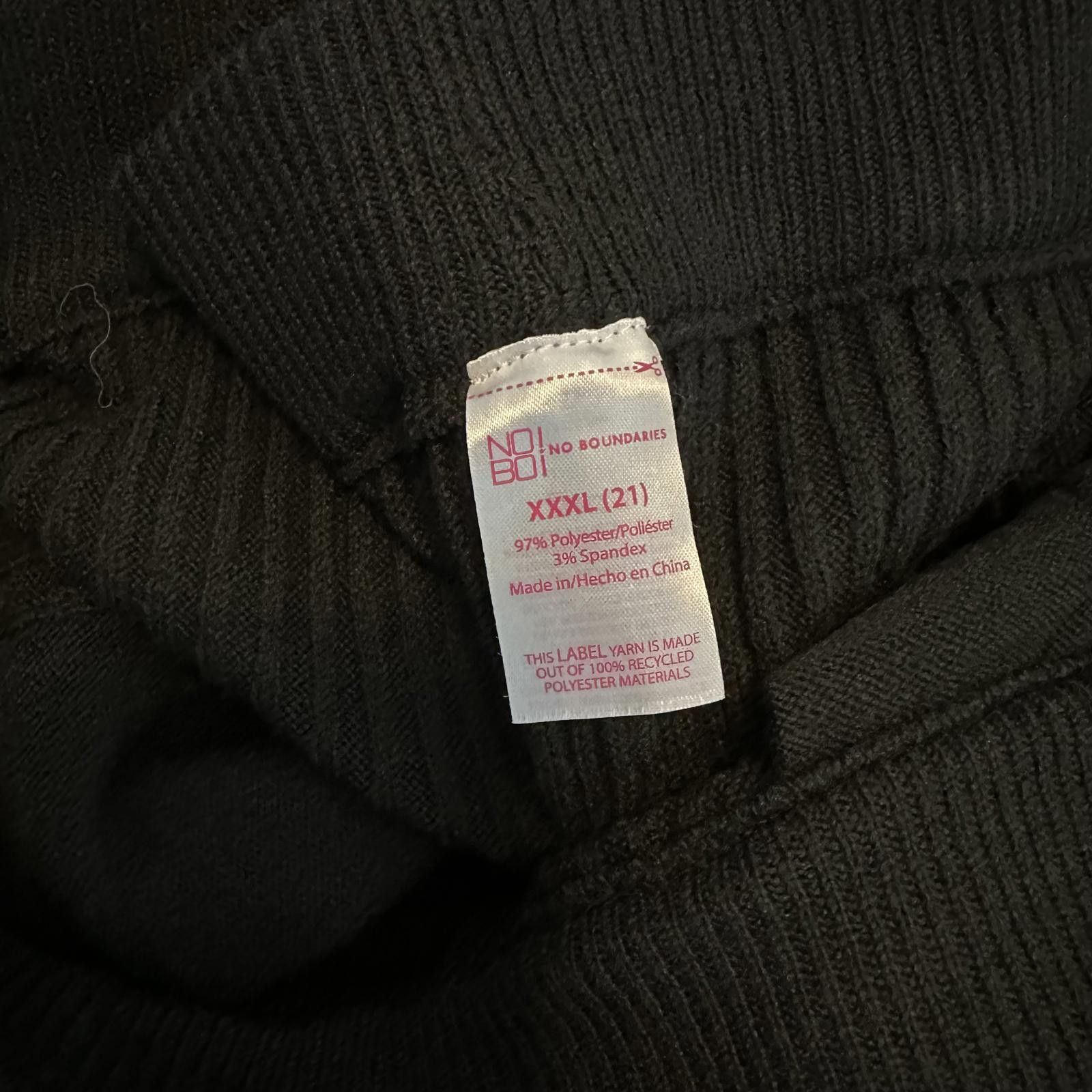 Designer Cozy Black Ribbed Lounge Set by No Boundaries - XXXL Size 42" / US 20 - 3 Thumbnail