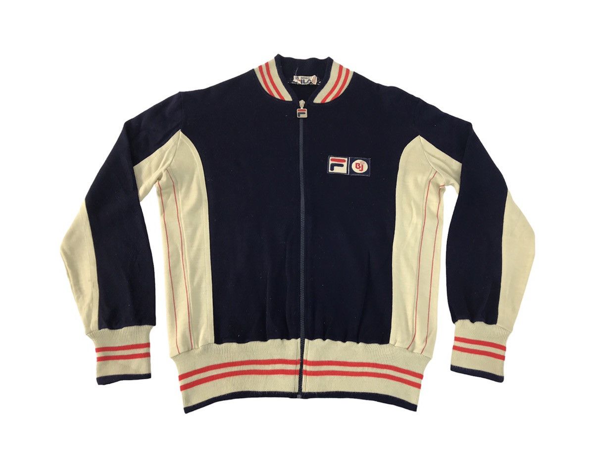 image of Very 70's Fila Bjorn Borg Kelly Magl. Tracktop Jacket in Blue Black, Men's (Size Medium)