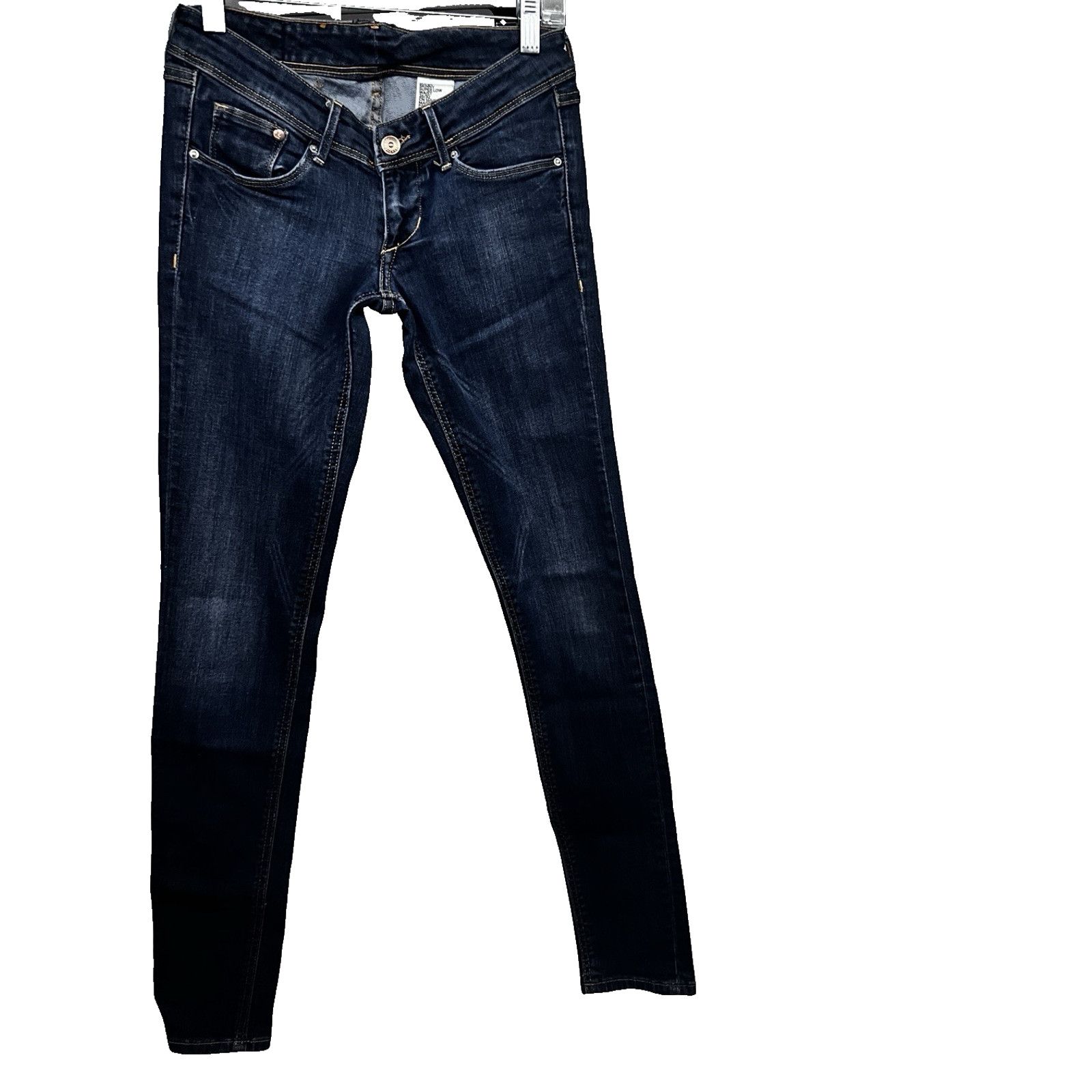 H&M H&M Super Skinny Low Waist Jeans Dark Wash 26/31 Stretch Size 26" / US 2 / IT 38 - 2 Thumbnail