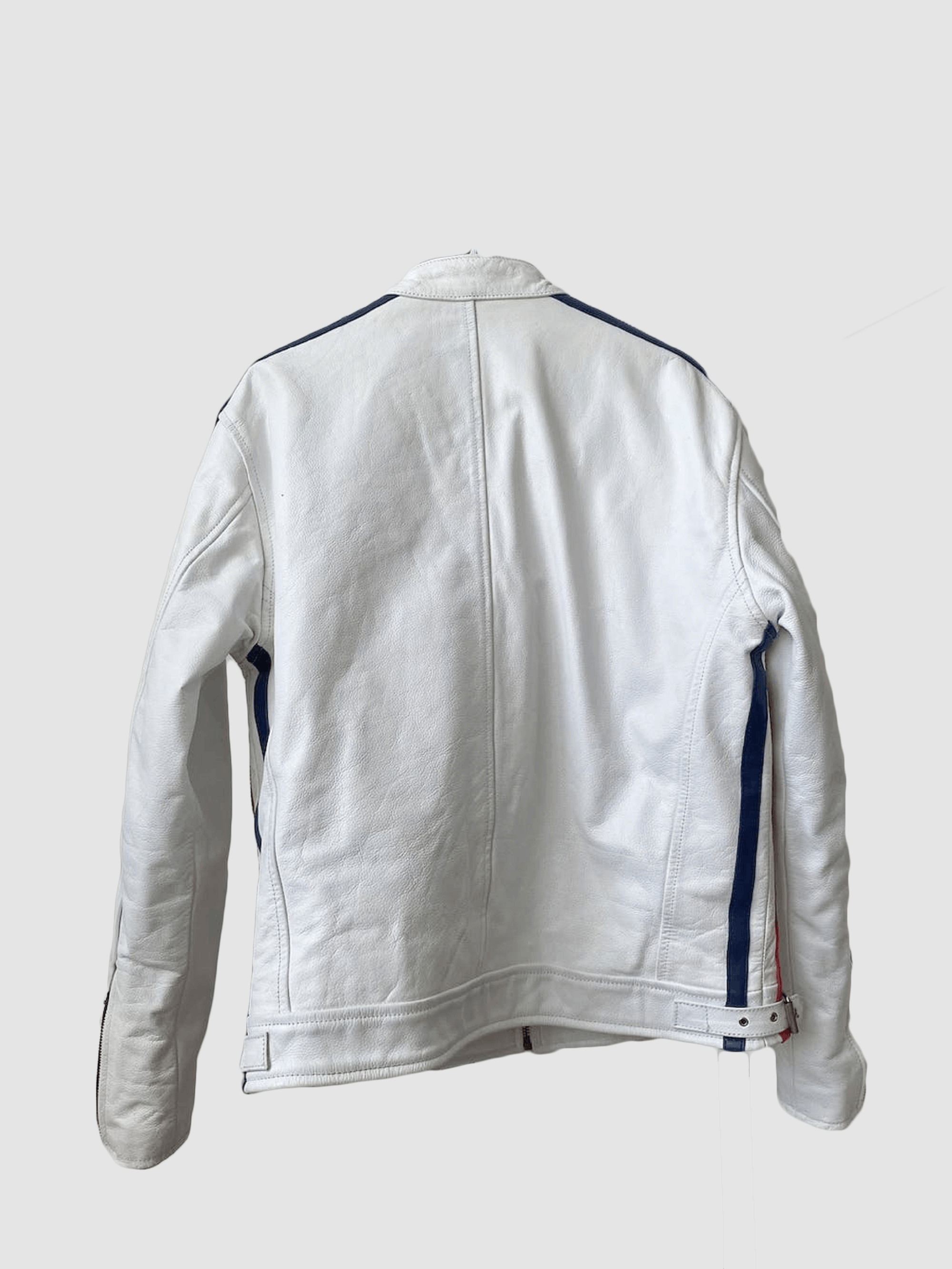Leather Men's White Streetwear Leather Jacket Zip up Y2K Size US L / EU 52-54 / 3 - 5 Thumbnail