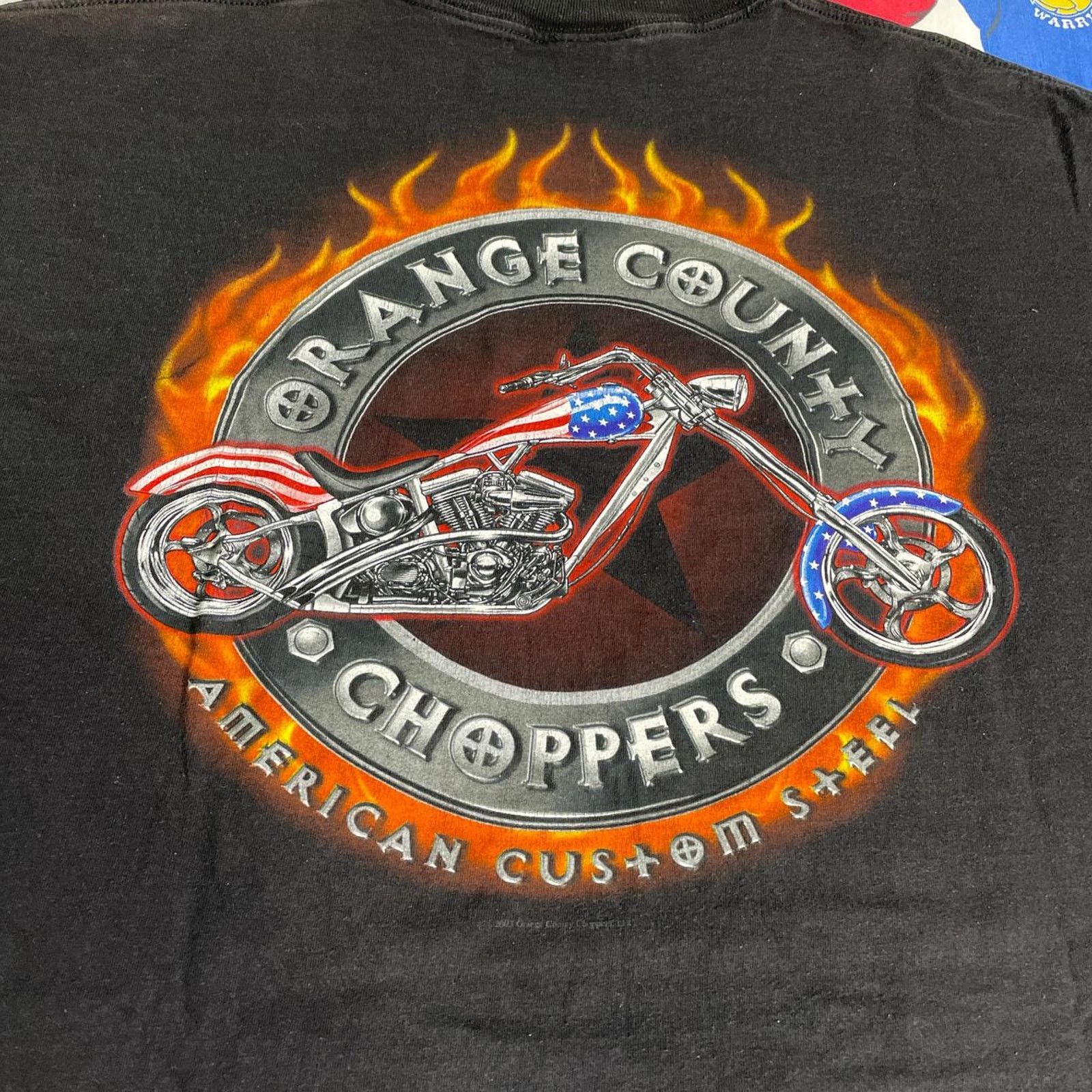 Harley Davidson × Vintage Y2K 2003 ODM Orange County Choppers Biker Rally Chrome Tee Size US XL / EU 56 / 4 - 4 Thumbnail