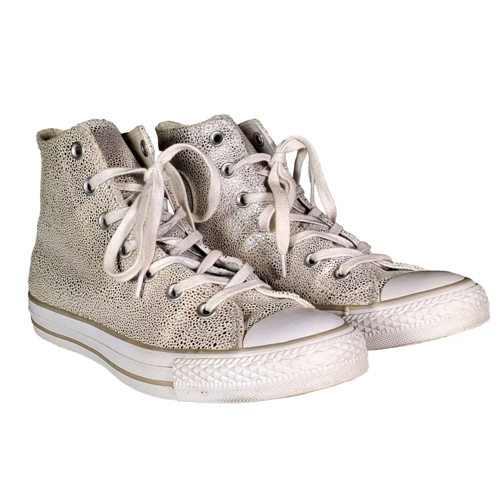 Converse Converse All Star Chuck Taylor CTAS Stingray Metallic Hi Pure Silver Women US 8 Size US 6 / IT 36 - 2 Thumbnail
