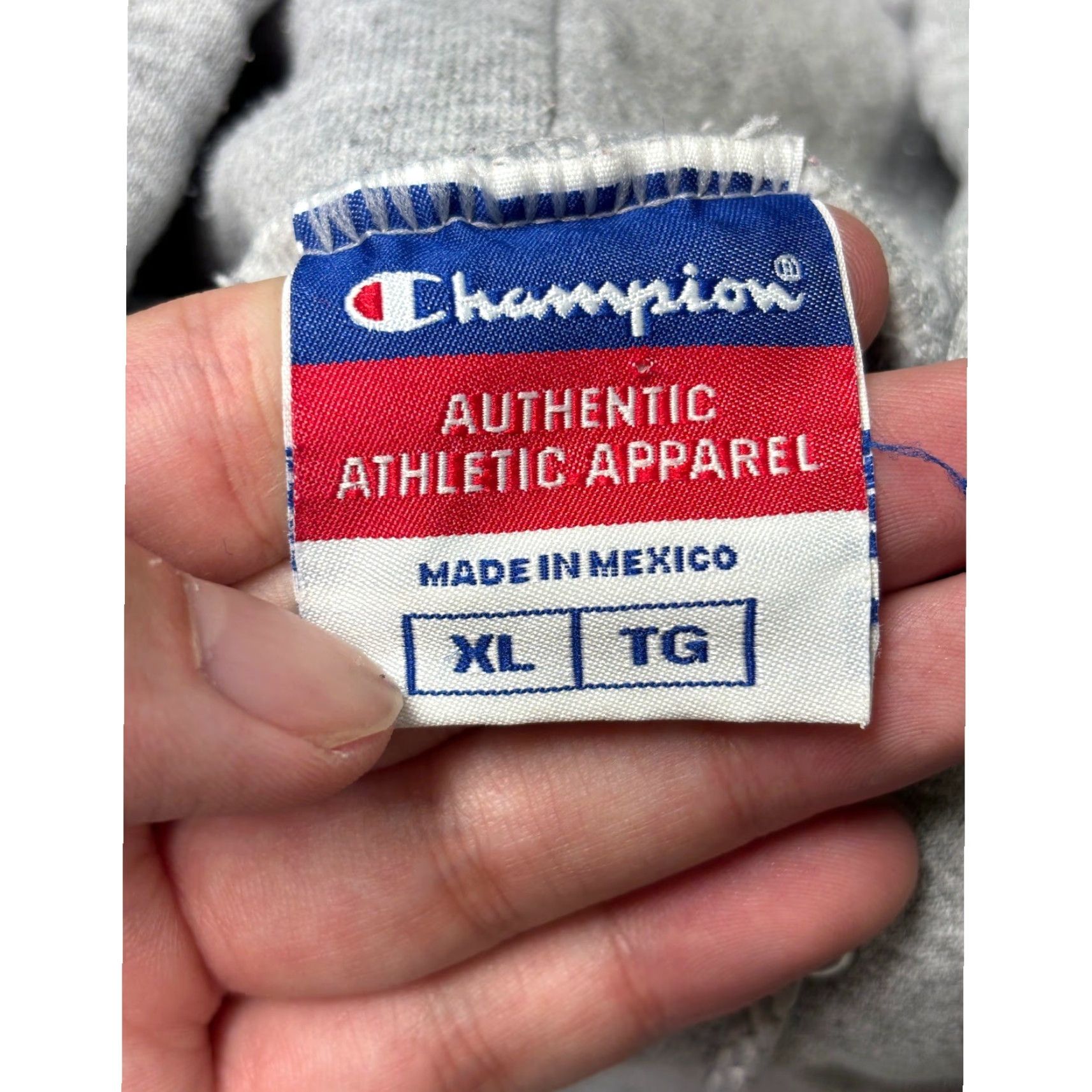 Champion VINTAGE Champion Hoodie Baseball Hernlon Graphic Print XL Gray Men Size XL Crew Neck Pullover Sweatshirt with Pockets Size US XL / EU 56 / 4 - 3 Thumbnail